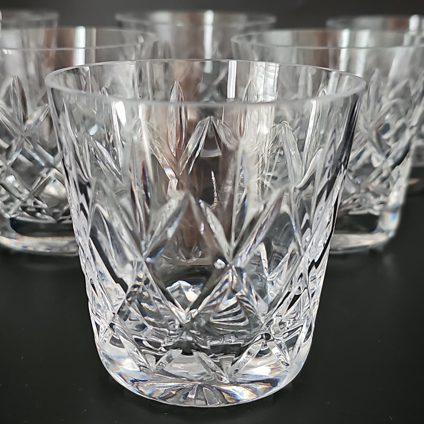 Set of 6 Small vintage Crystal tumblers. 6oz