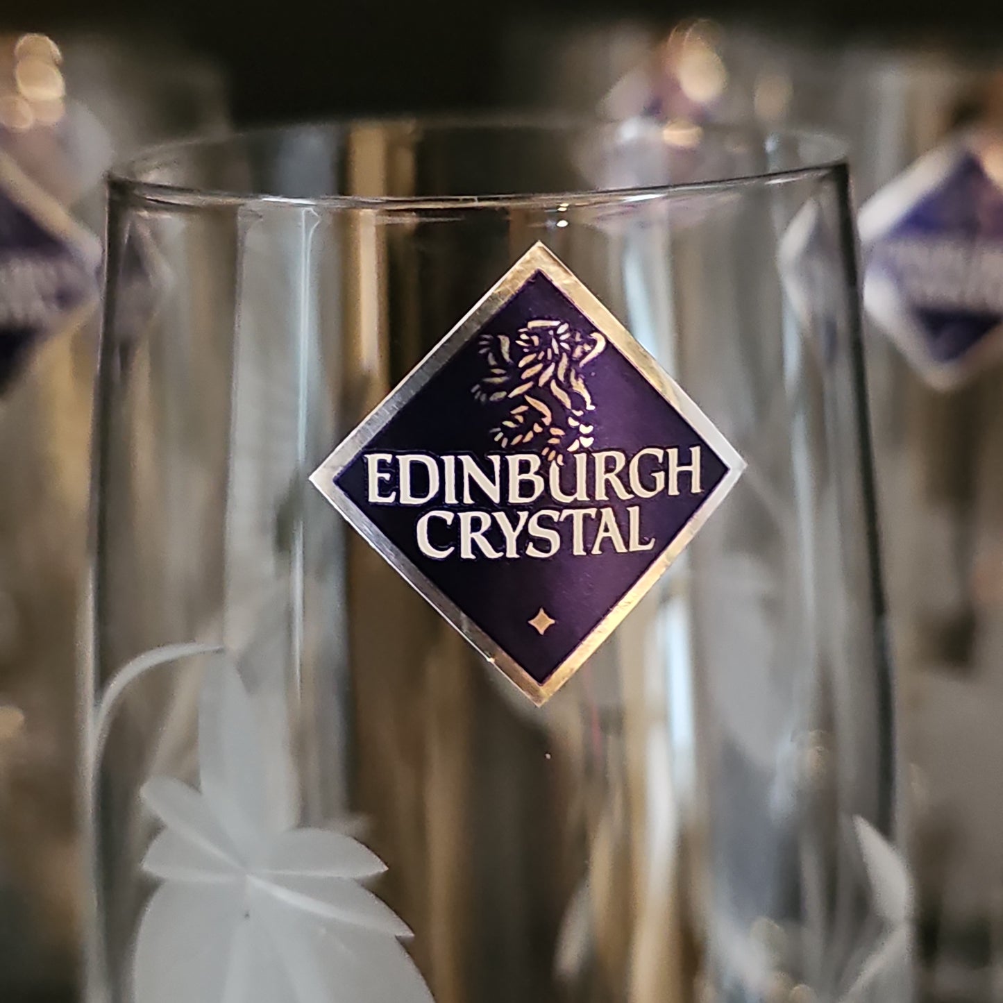 Edinburgh Crystal Set of 6 Vintage Champagne Flutes. Boxed