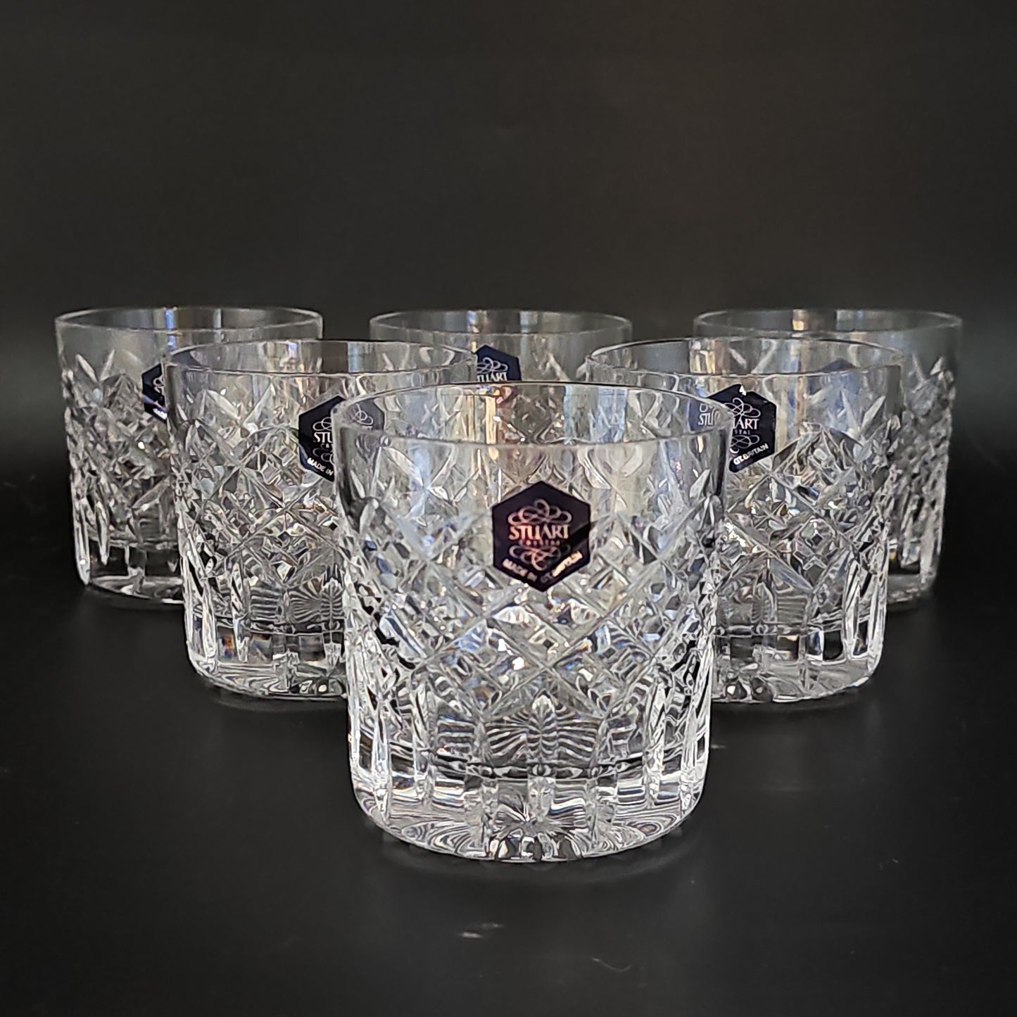 Stuart Crystal Blenheim pattern Crystal Whisky Tumblers. Boxed. 8oz (Copy) (Copy)