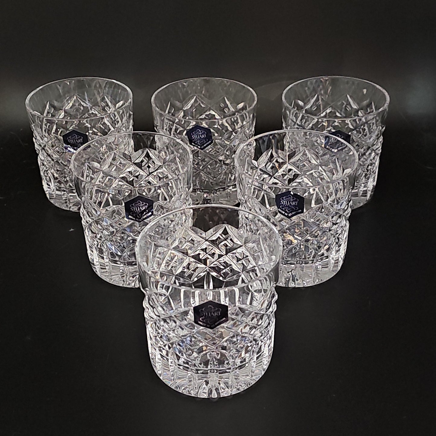 Stuart Crystal Blenheim pattern Crystal Whisky Tumblers. Boxed. 8oz (Copy) (Copy)