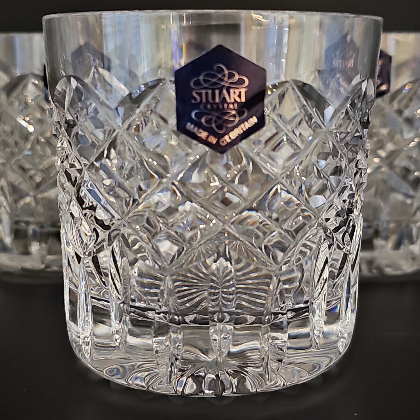 Stuart Crystal Blenheim pattern Crystal Whisky Tumblers. Boxed. 8oz (Copy) (Copy)