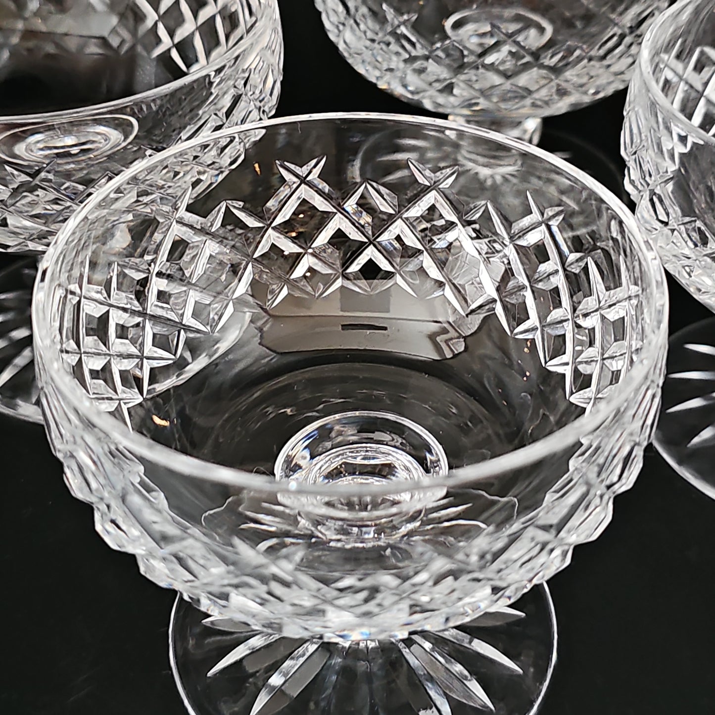 Waterford Crystal Boyne Pattern set of 4 Crystal dessert or starter bowls.