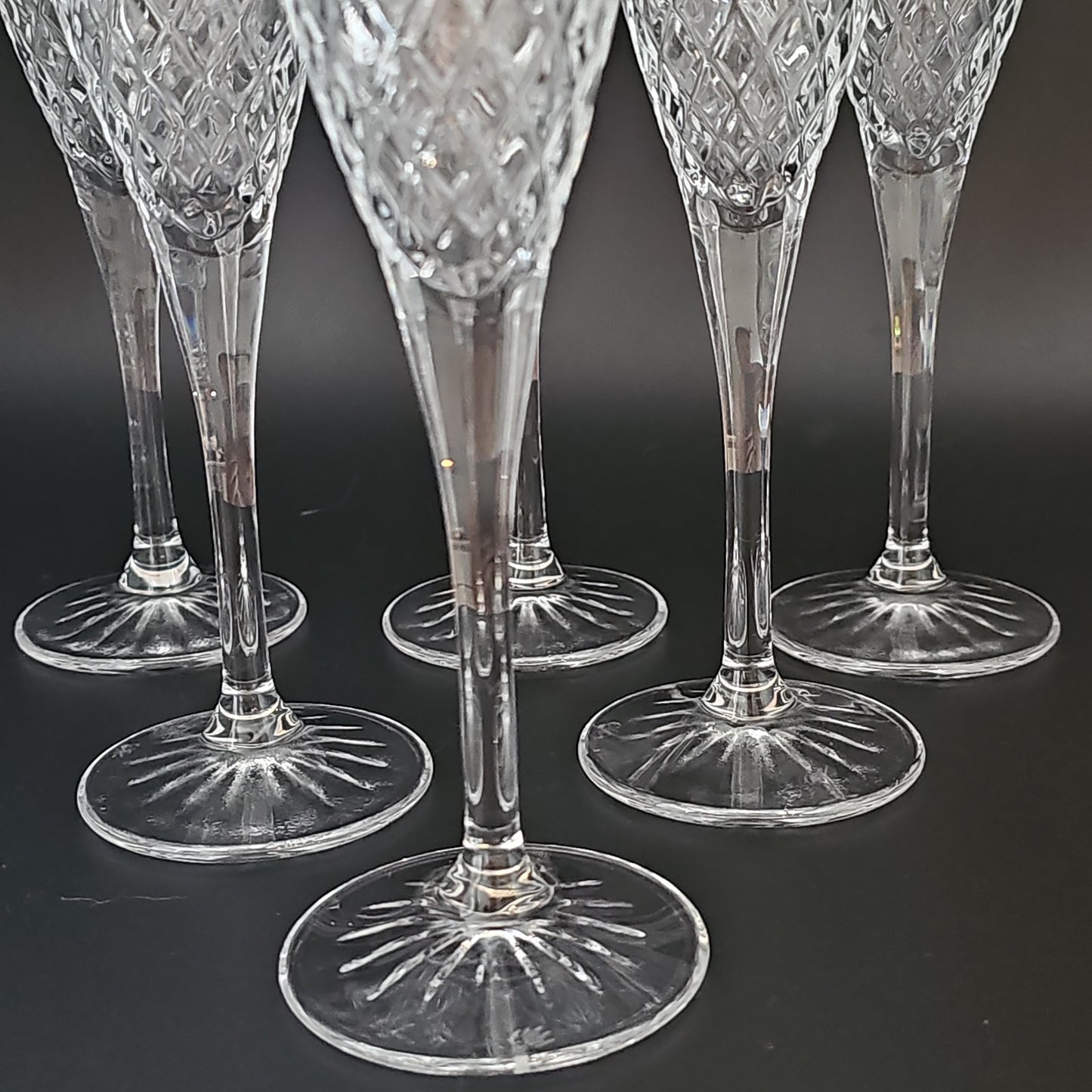 Royal Doulton Champagne Flutes.  Earlswood Pattern. Full Set of 6