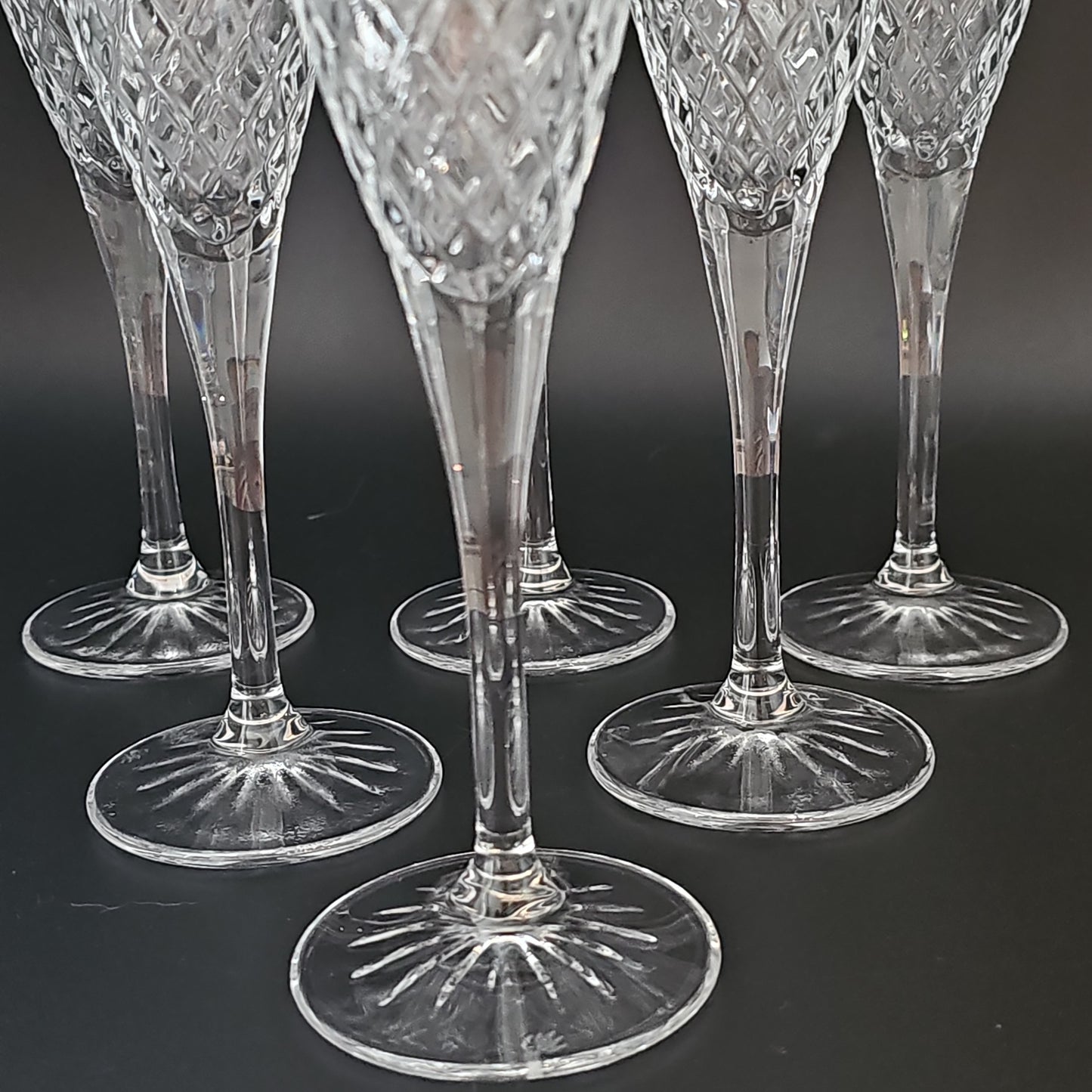 Royal Doulton Champagne Flutes.  Earlswood Pattern. Full Set of 6