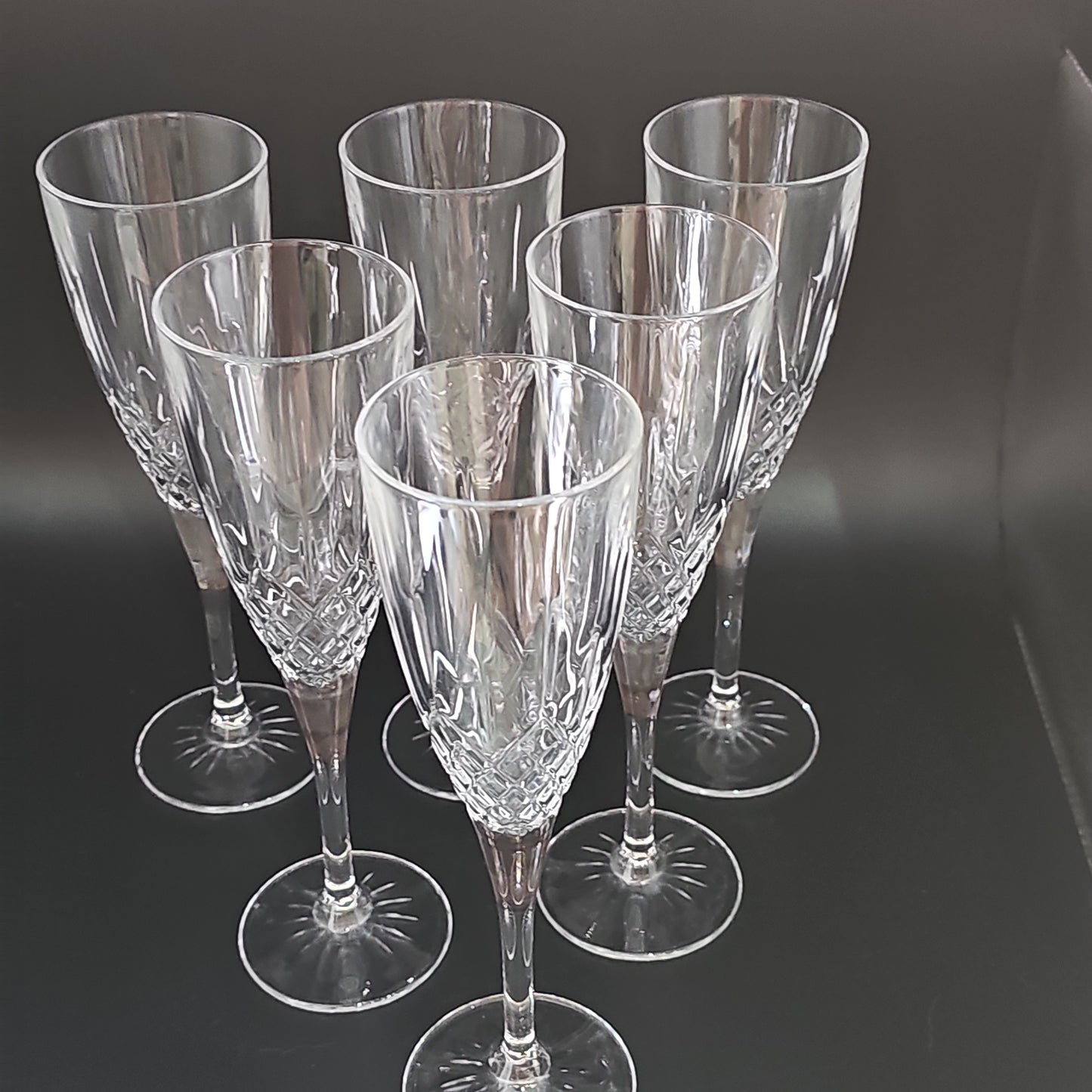 Royal Doulton Champagne Flutes.  Earlswood Pattern. Full Set of 6