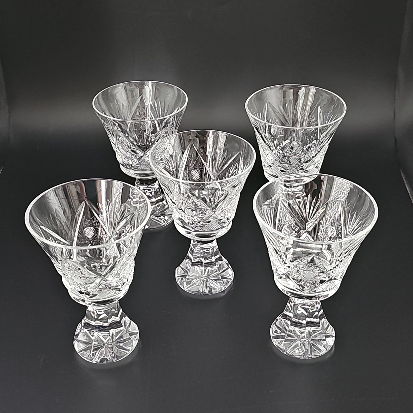 Set of 5 Crystal Sherry or Port Glasses. 150ml