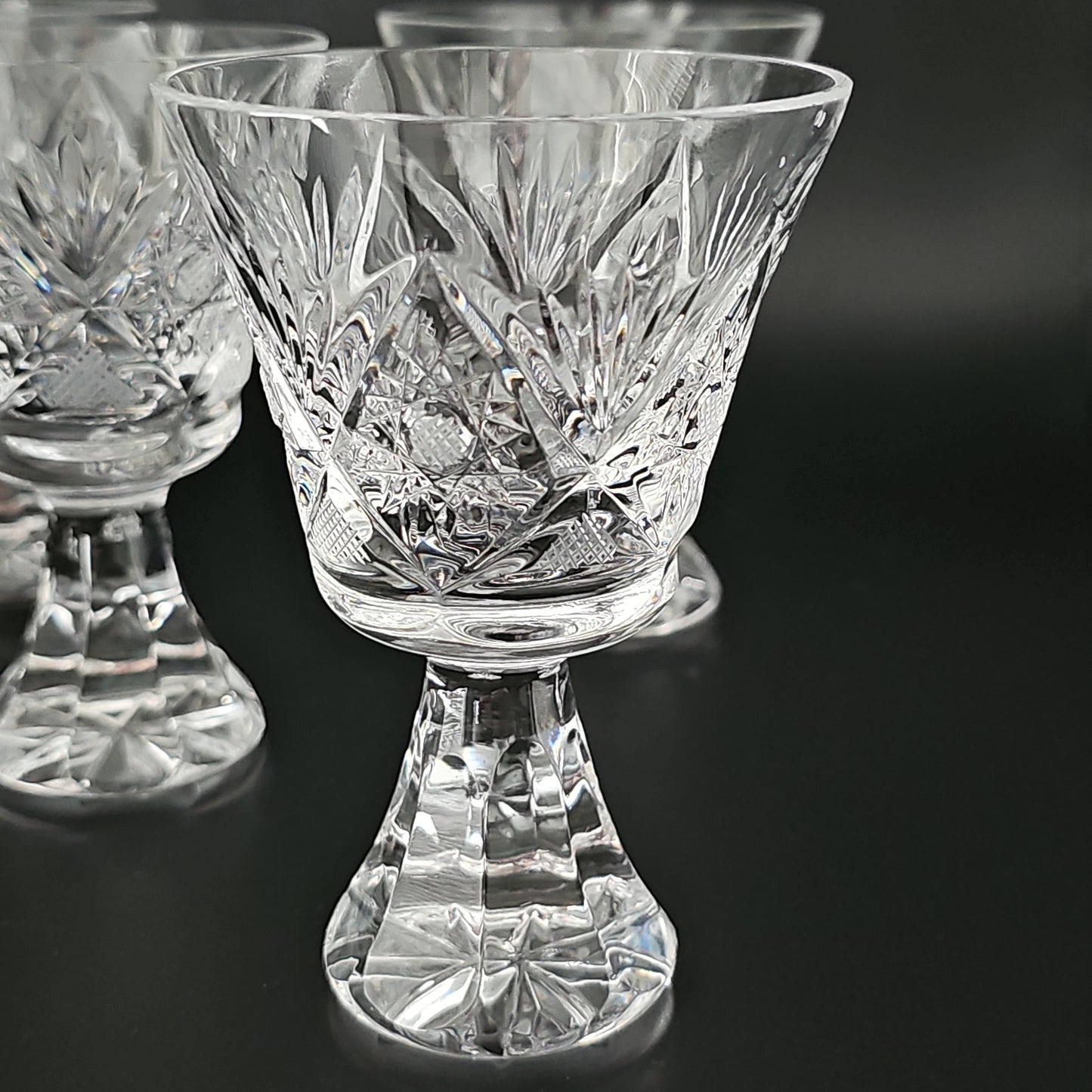 Set of 5 Crystal Sherry or Port Glasses. 150ml