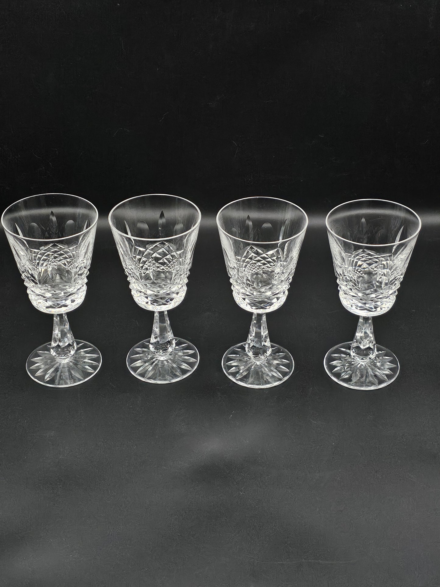 Set of 4 Waterford Kenmare Pattern Crystal wine glasses 160ml