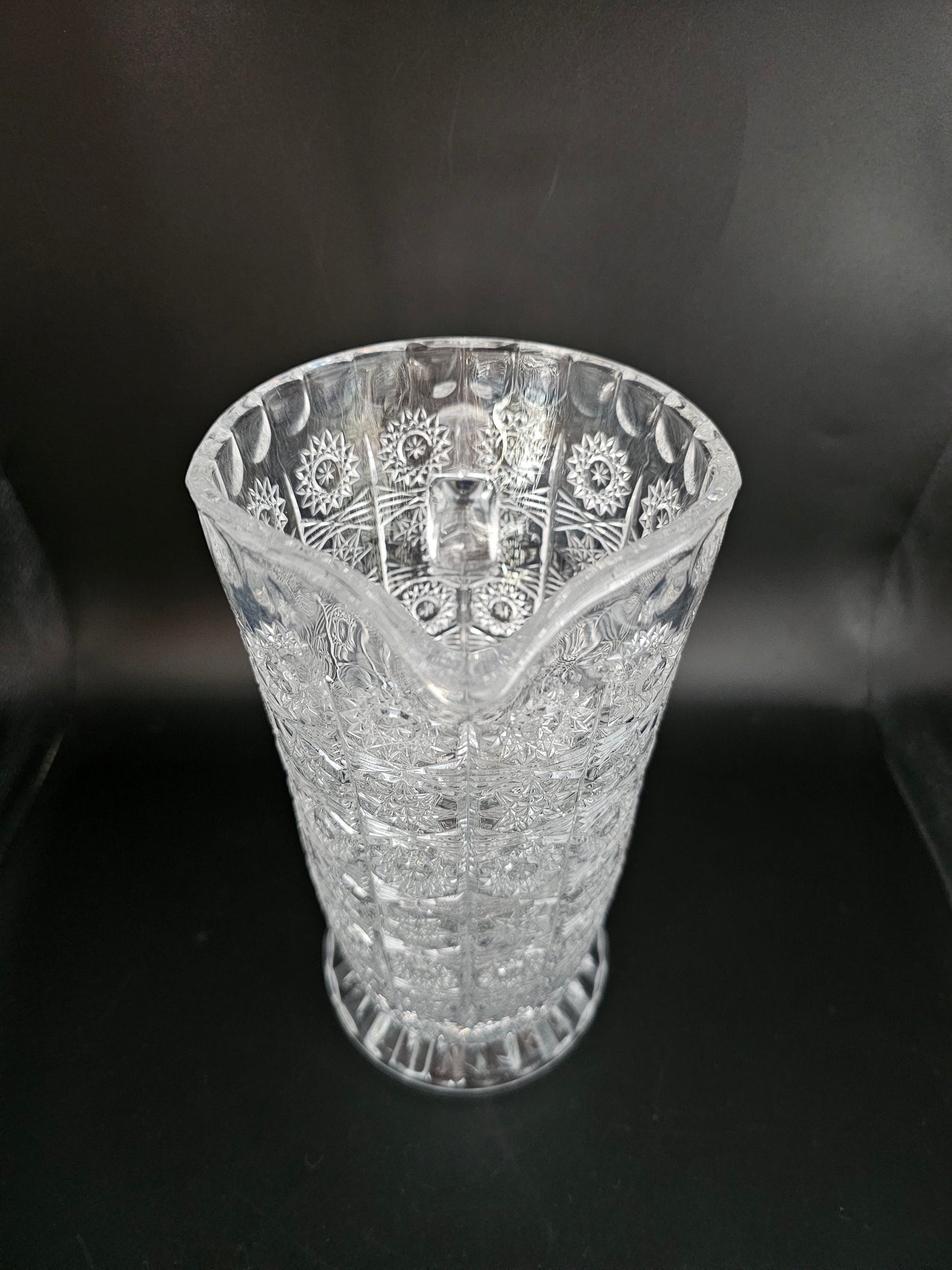 Beautiful Large Vintage Crystal Jug Pitcher. 23cm tall. 2 x Available