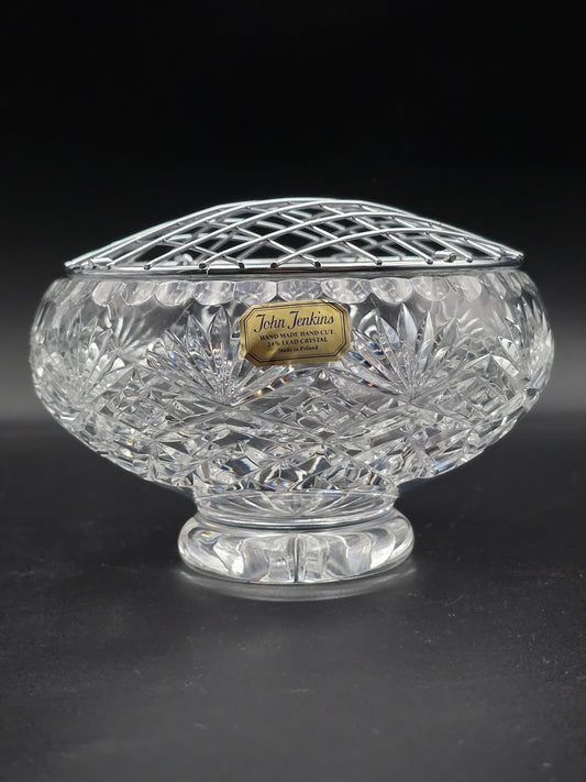 Hand-Cut Crystal Rose Bowl by John Jenkins – 6" Posy Vase – Polish 24% Lead Crystal with Star Base