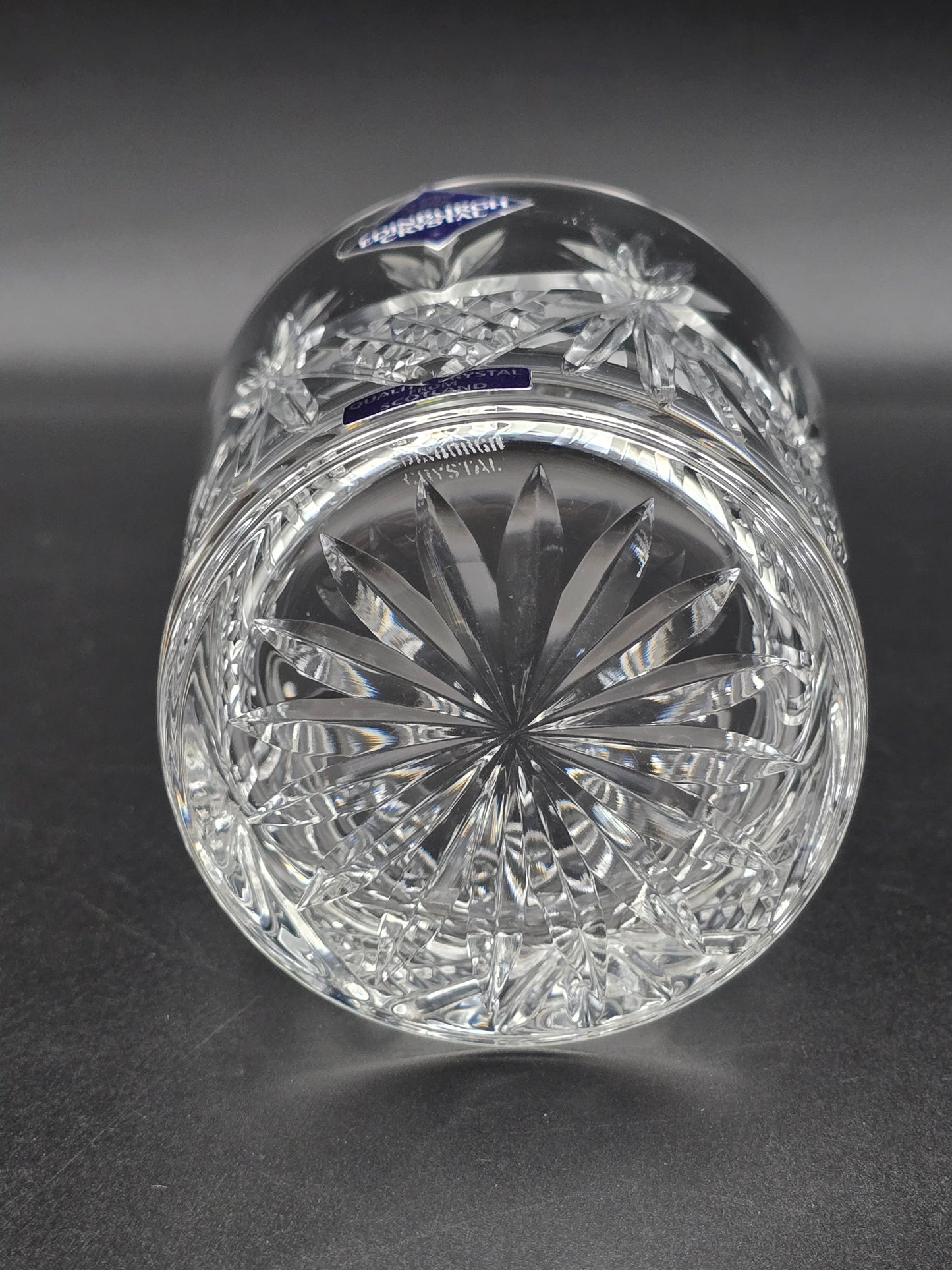 Set of 6 Edinburgh Crystal EDI41 Pattern Crystal Whisky Tumblers. 10oz. Boxed.