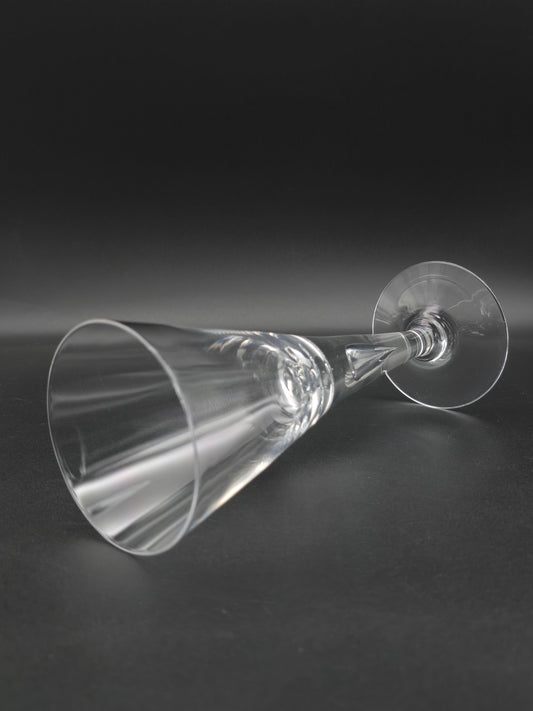 Set of Four Dartington Sharon Pattern Wine Glasses – Frank Thrower Design – 275ml – 22cm Tall – Vintage English Crystal