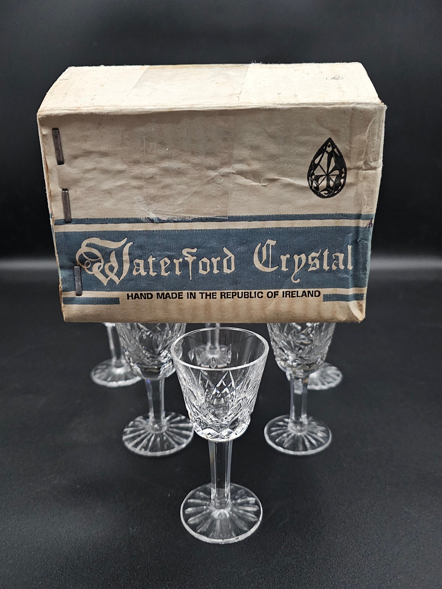 Vintage Waterford Lismore small liqueur glasses 25ml boxed set of 6