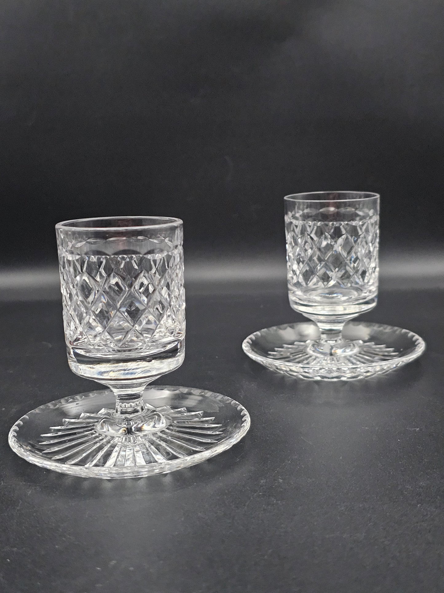 Beautiful pair of Crystal Candle Holders 4cm rim diameter