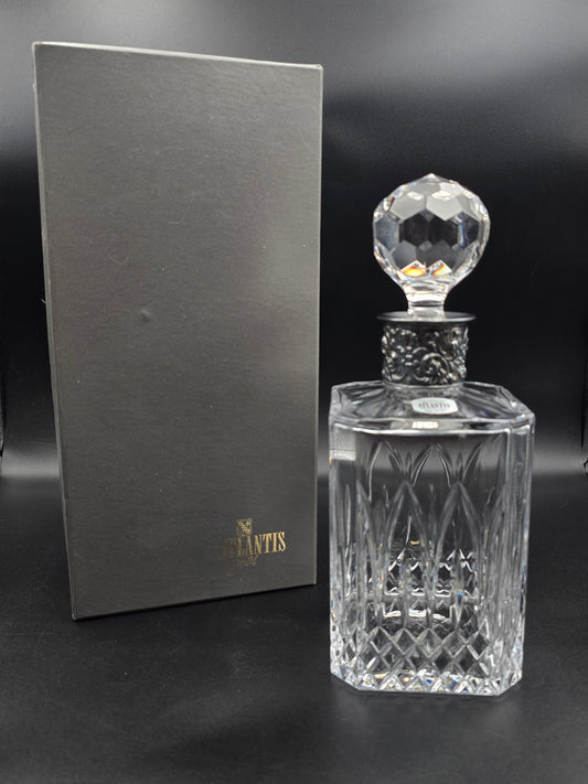 Atlantis Crystal Chartres Cut Decanter – Elegant Vintage Portuguese Crystal – Heavy, Hand-Cut, Timeless Barware