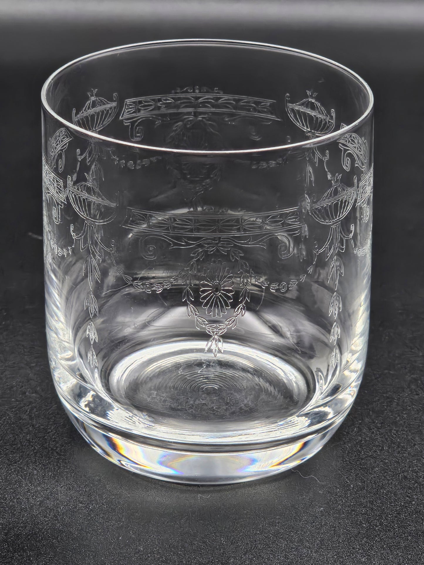 Set of 7 Etched Crystal Tumblers. Ideal for Whisky/Gin/Vodka, Water or Juice. 300ml / 11oz