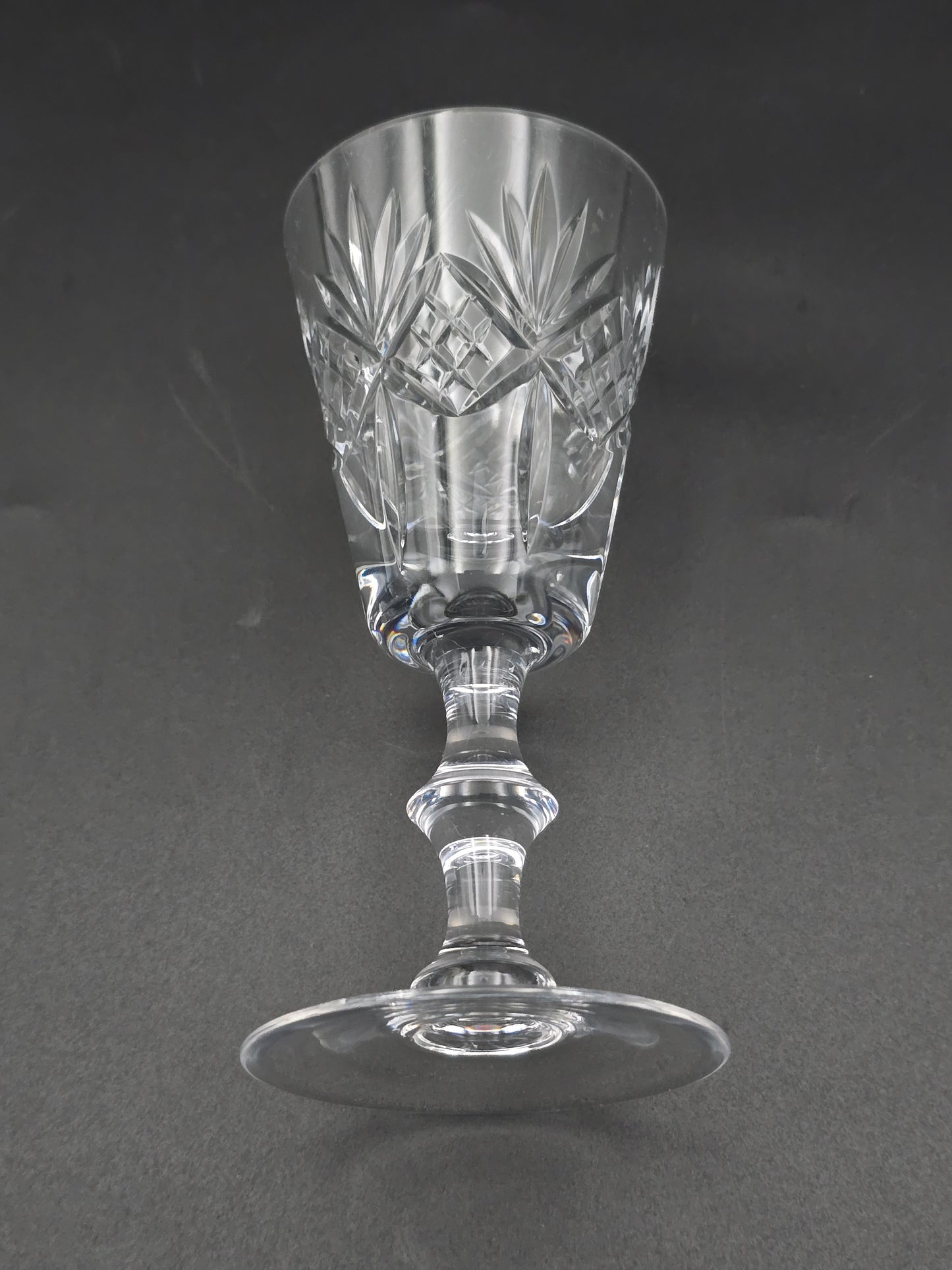 Vintage Edinburgh Crystal Embassy Pattern set of 6 Crystal Sherry Glasses. Boxed 100ml