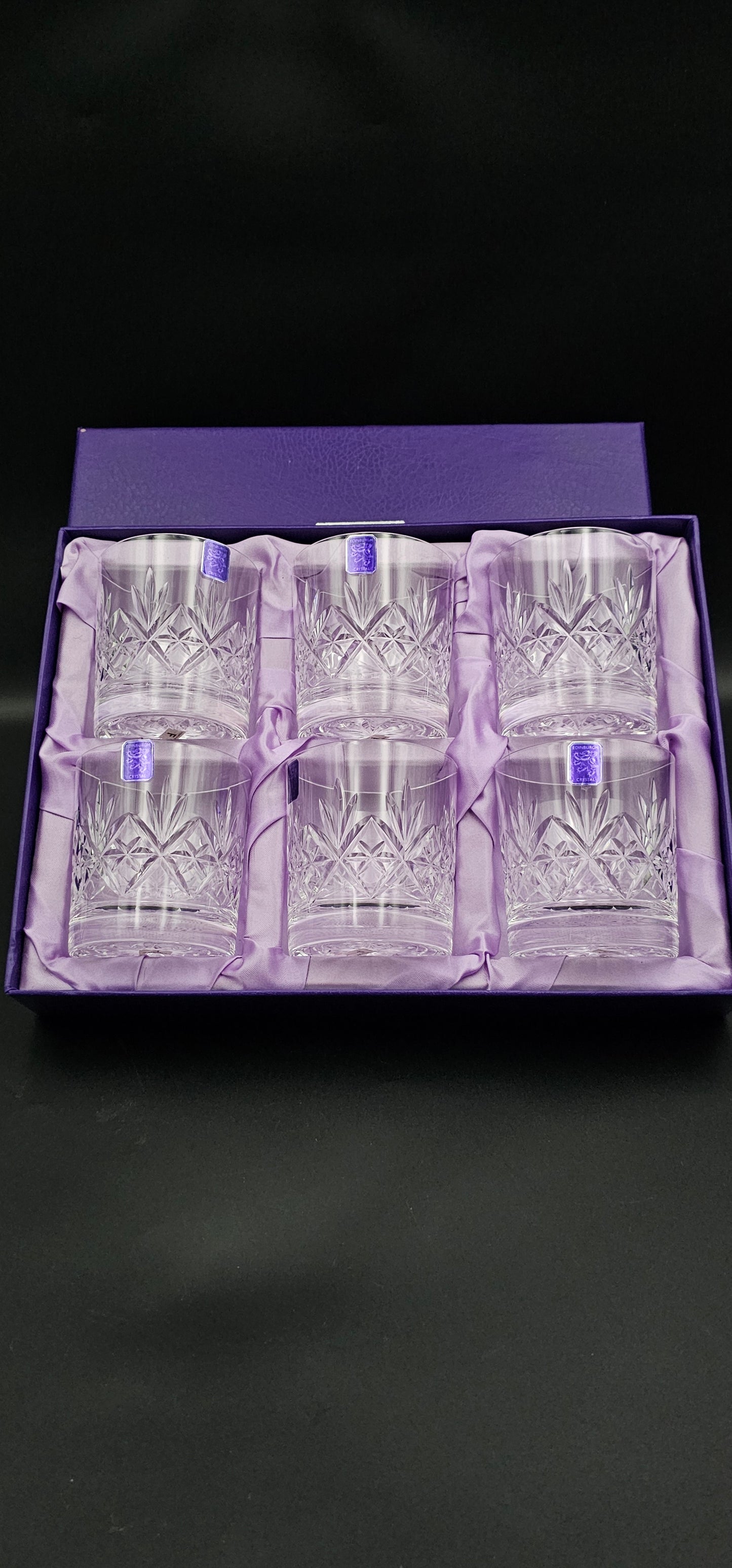 Set of 6 Edinburgh Crystal Tumblers boxed.7oz