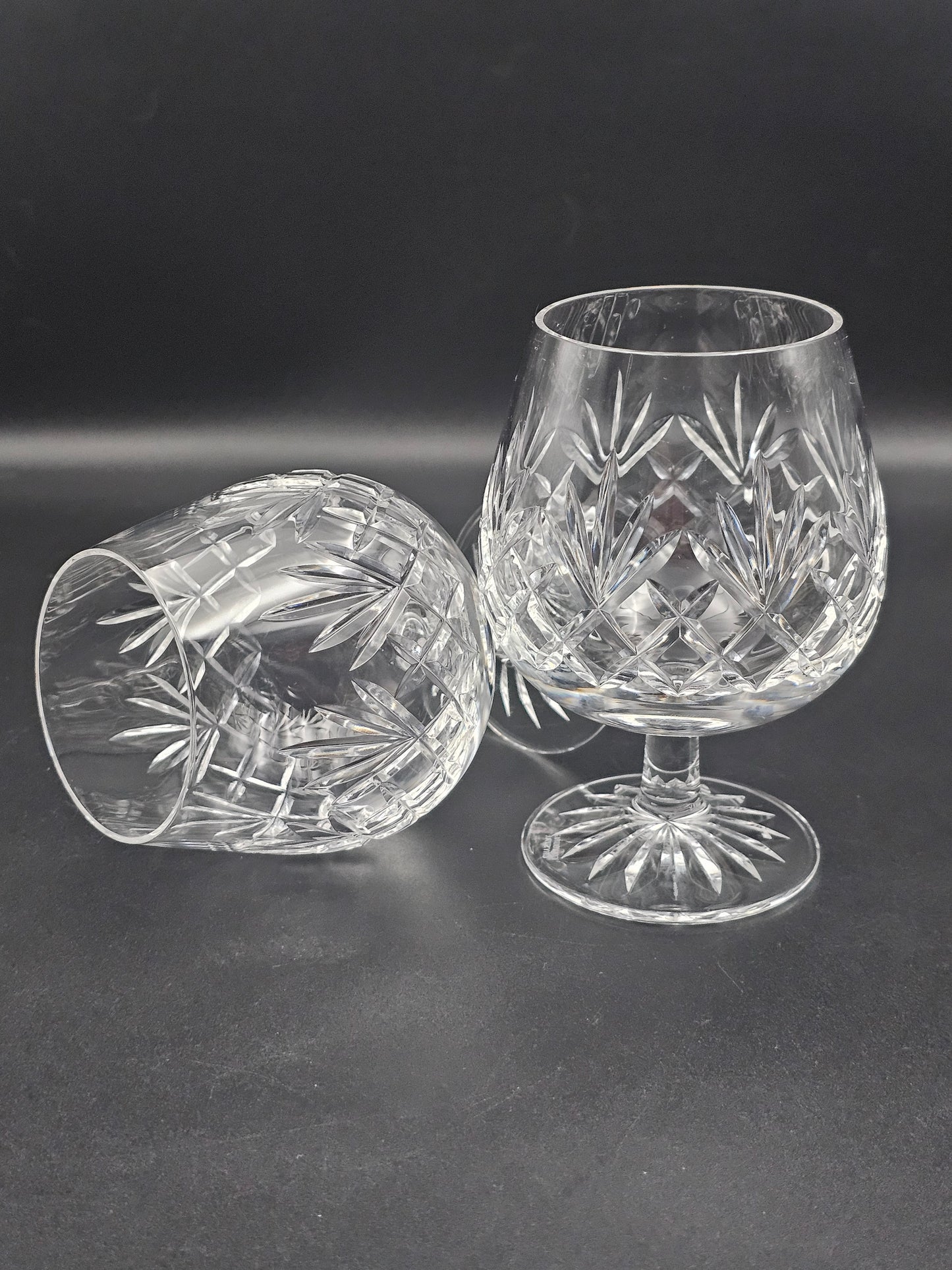 Pair of Edinburgh Crystal Tay Pattern Brandy Glasses 12oz boxed