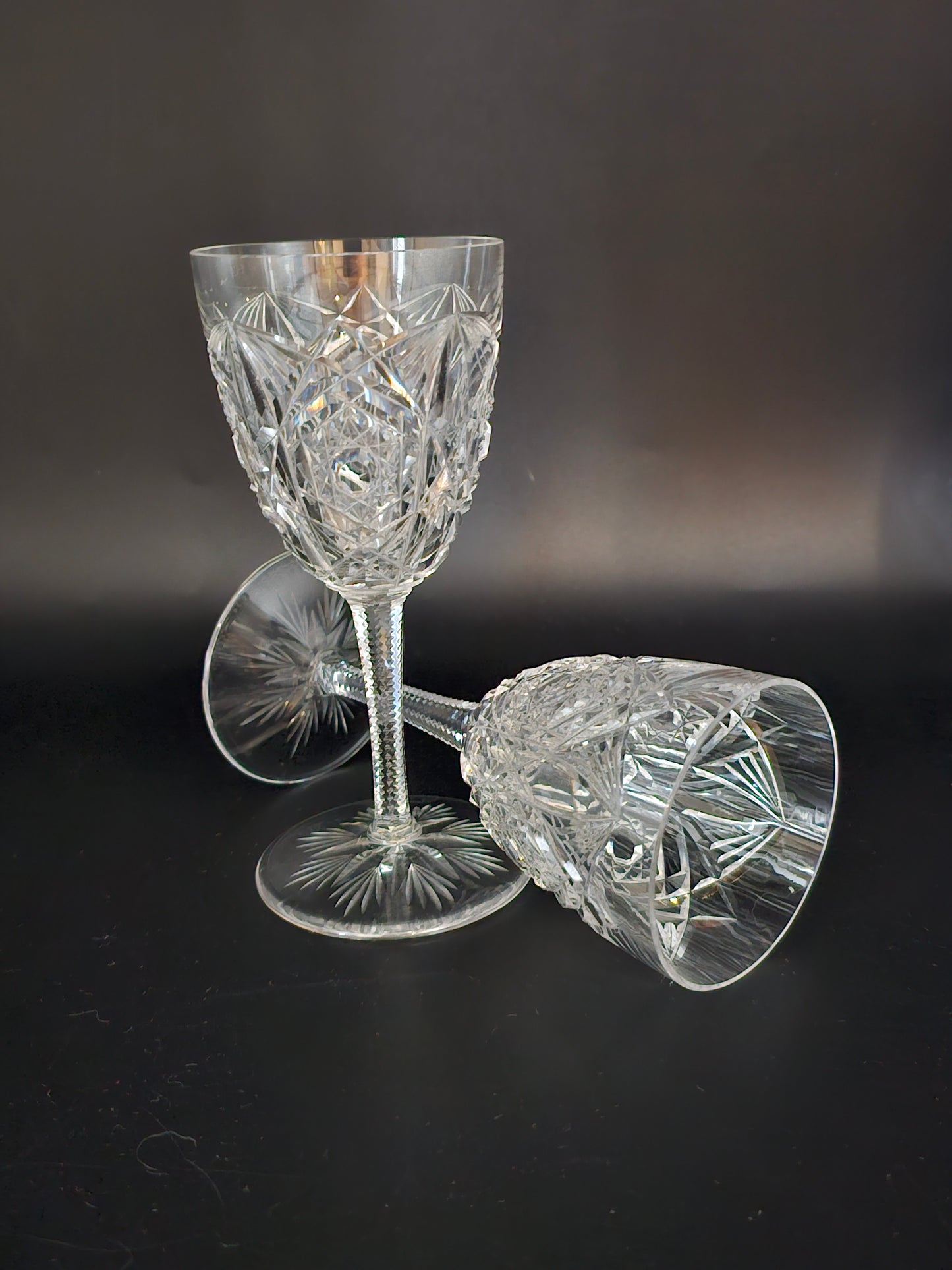 Stunning pair of Baccarat Lagny Pattern Crystal Port glasses. 125ml