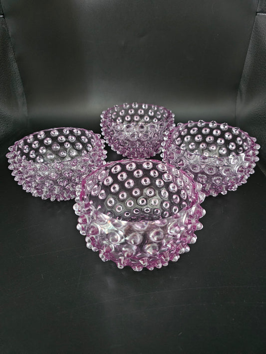 4 x Anna Von Lipa Charlotte Light Purple Crystal Glass Bowls