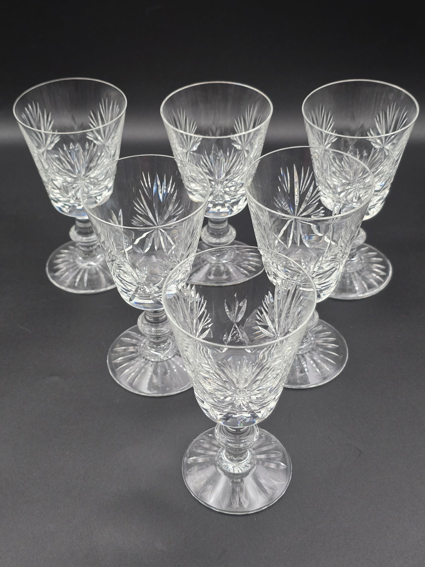 Star of Edinburgh, Edinburgh Crystal set of 6 Crystal Wine glasses. 150ml. 13.5cm tall