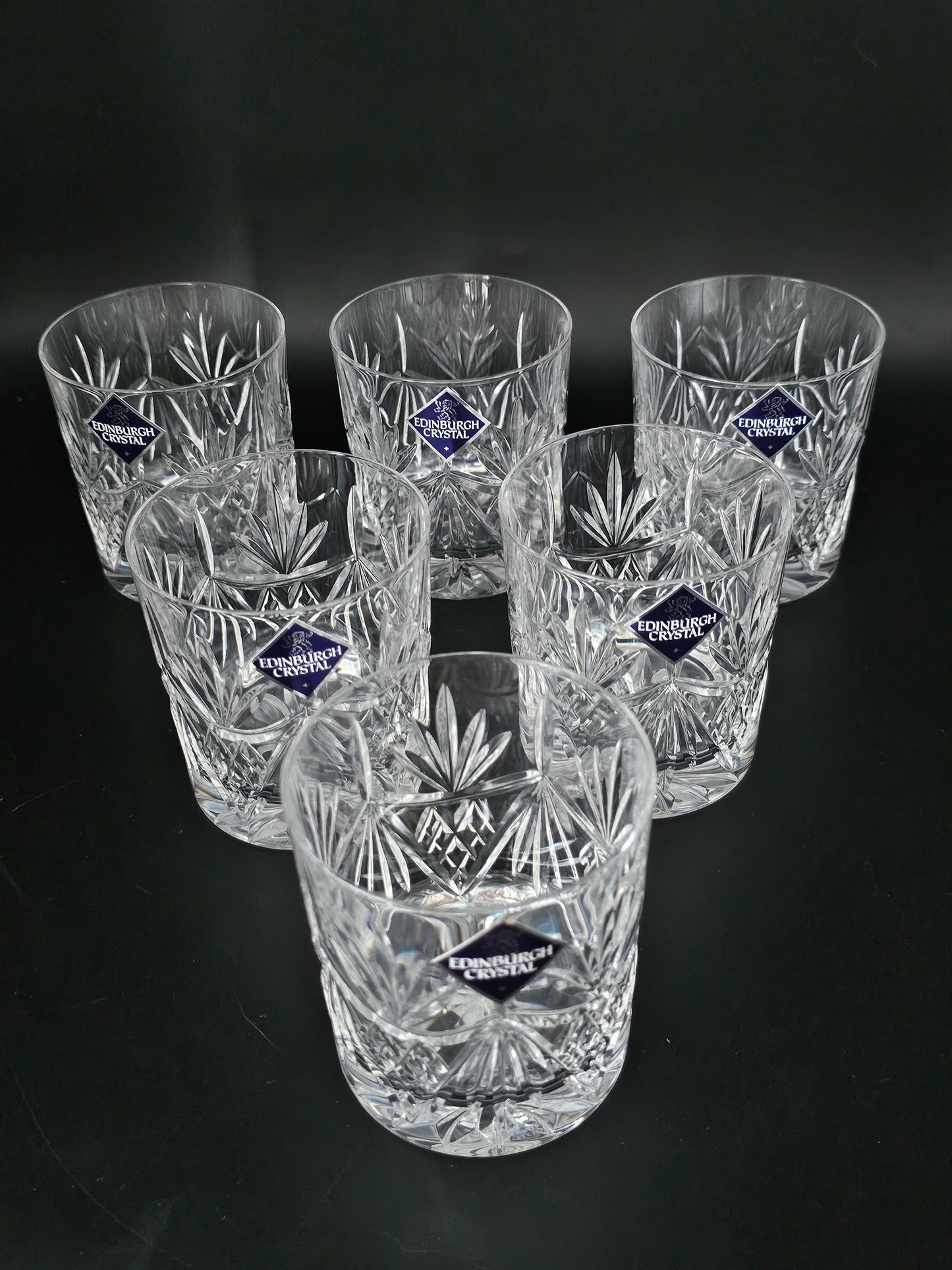 Set of 6 Edinburgh Crystal Tumblers. 7oz Beauly Pattern.