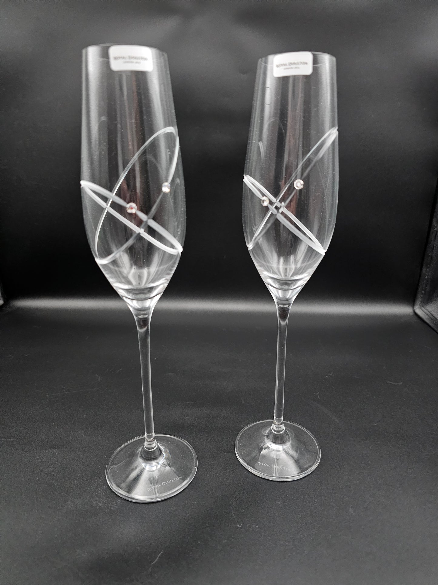 Royal Doulton With This Ring pair of Toasting Flutes With Swarovski Elements