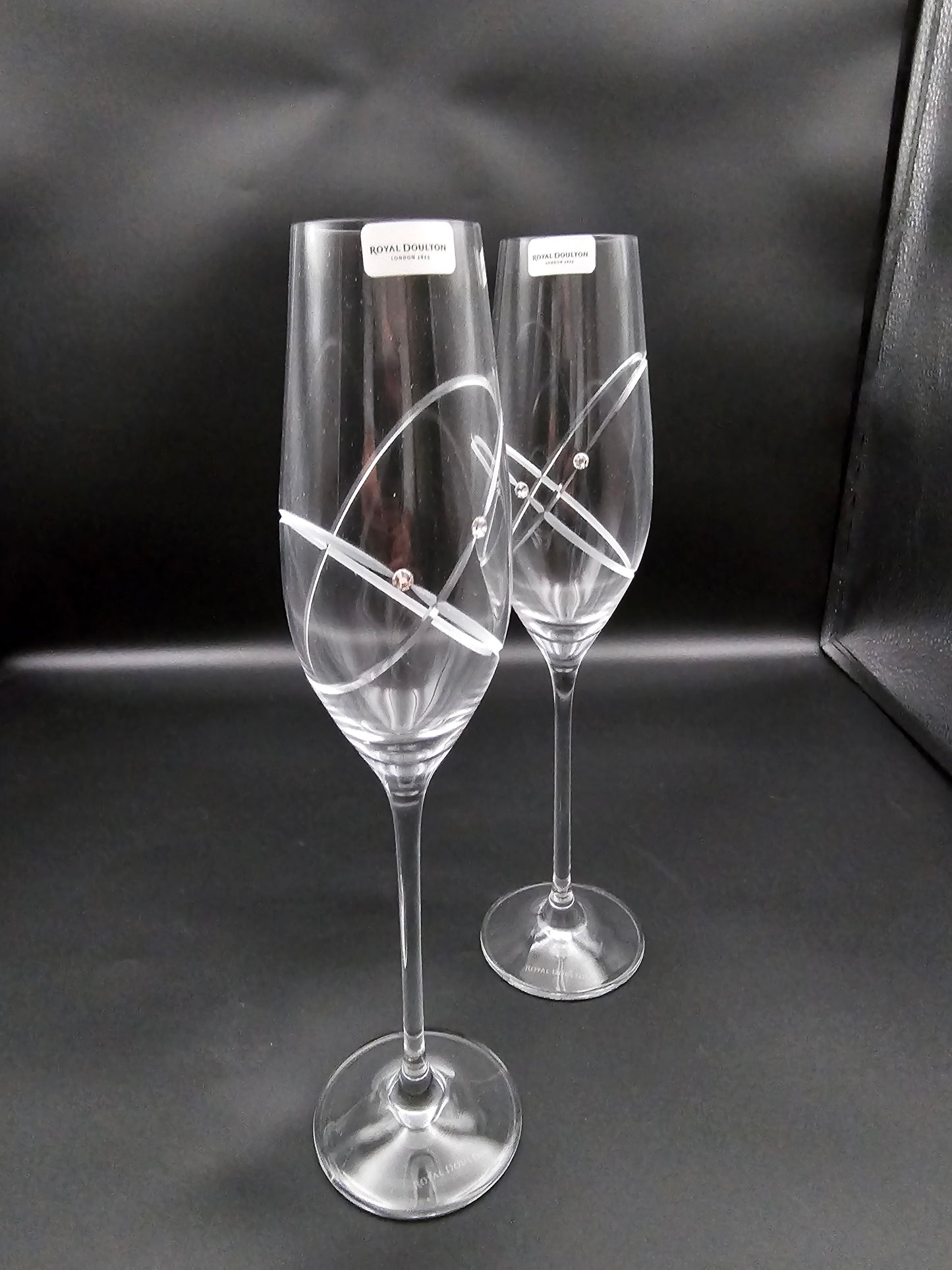Royal Doulton With This Ring pair of Toasting Flutes With Swarovski Elements