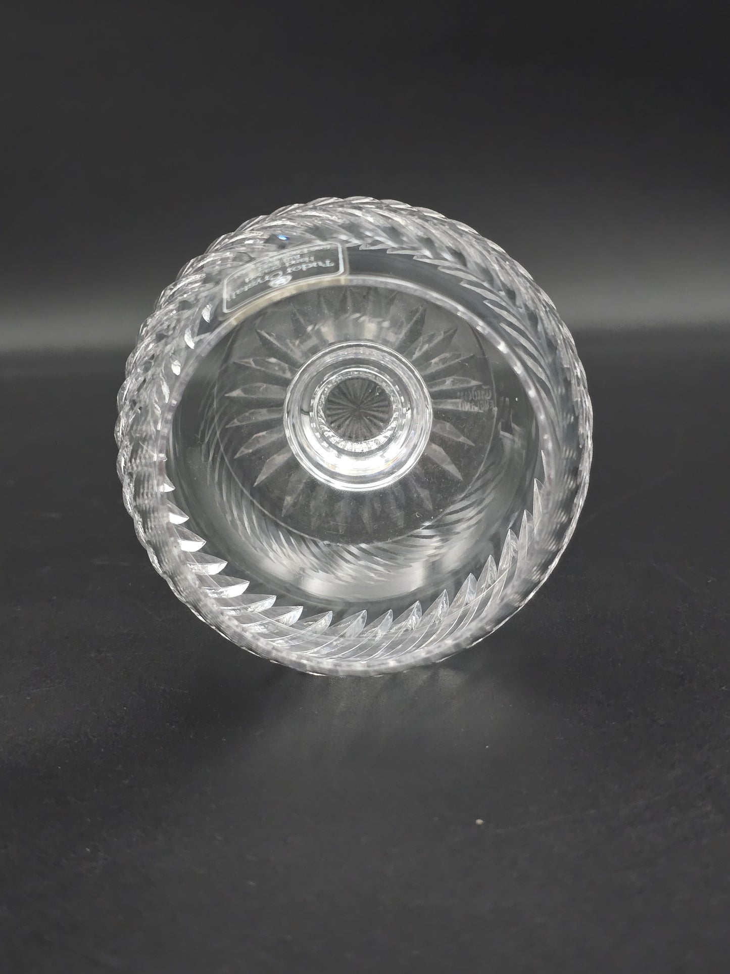 Set of 6 Tudor Crystal Aquitaine Pattern brandy glasses. 10oz