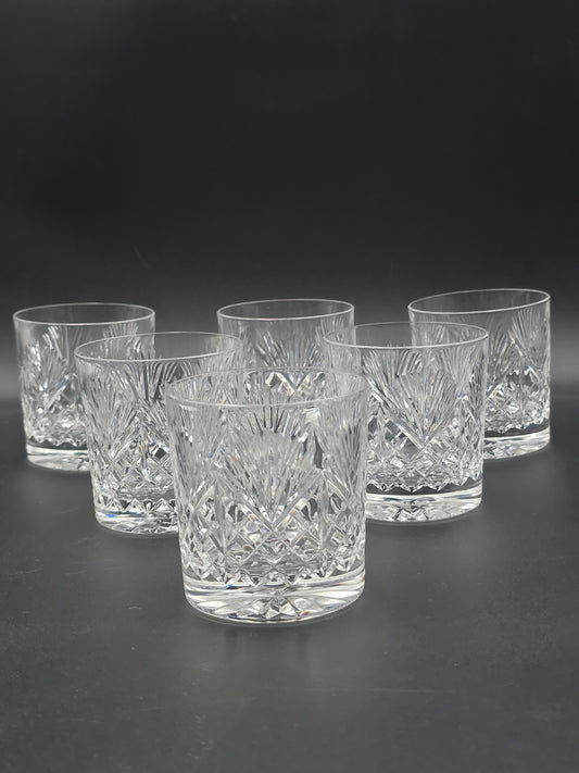Stunning set of 6 Large Edinburgh Crystal Iona Pattern Tumblers. 10oz