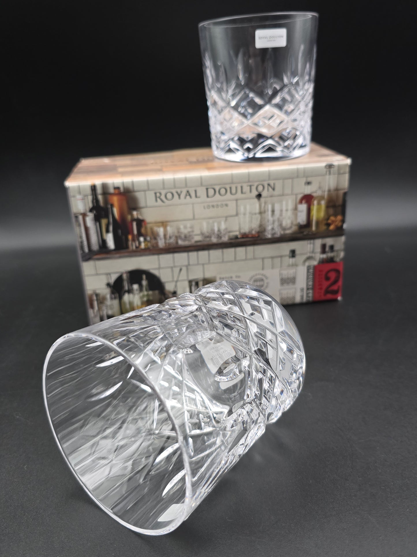 Royal Doulton “Highclear” Crystal Tumblers (Pair, Brand New in Box, 11oz, 24% Lead Crystal) – Ideal Gift for Any Occasion