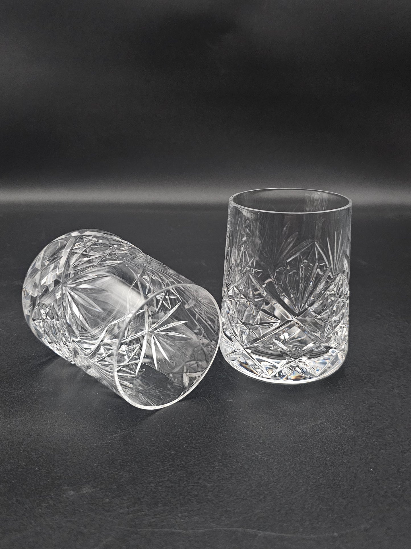 Lovely pair of Small Crystal Tumblers 175ml 9cm tall