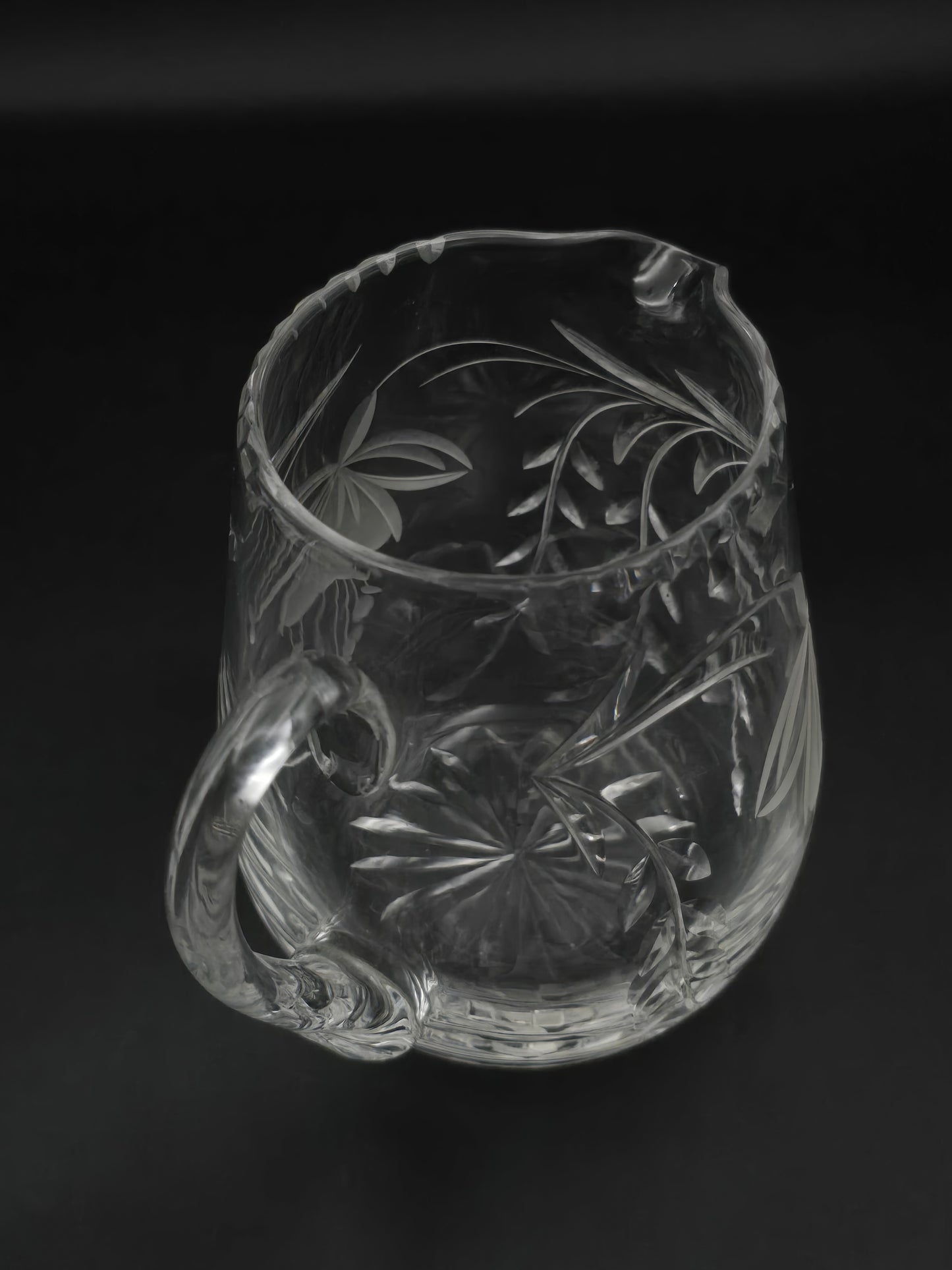 Royal Brierley Fuchsia Crystal Jug – 800 ml English Cut Glass Milk/Cream/Water Pitcher