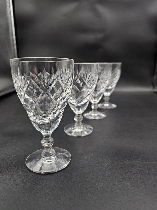 Set of 4 Royal Doulton Georgian Pattern liqueur or Sherry glasses. 150ml