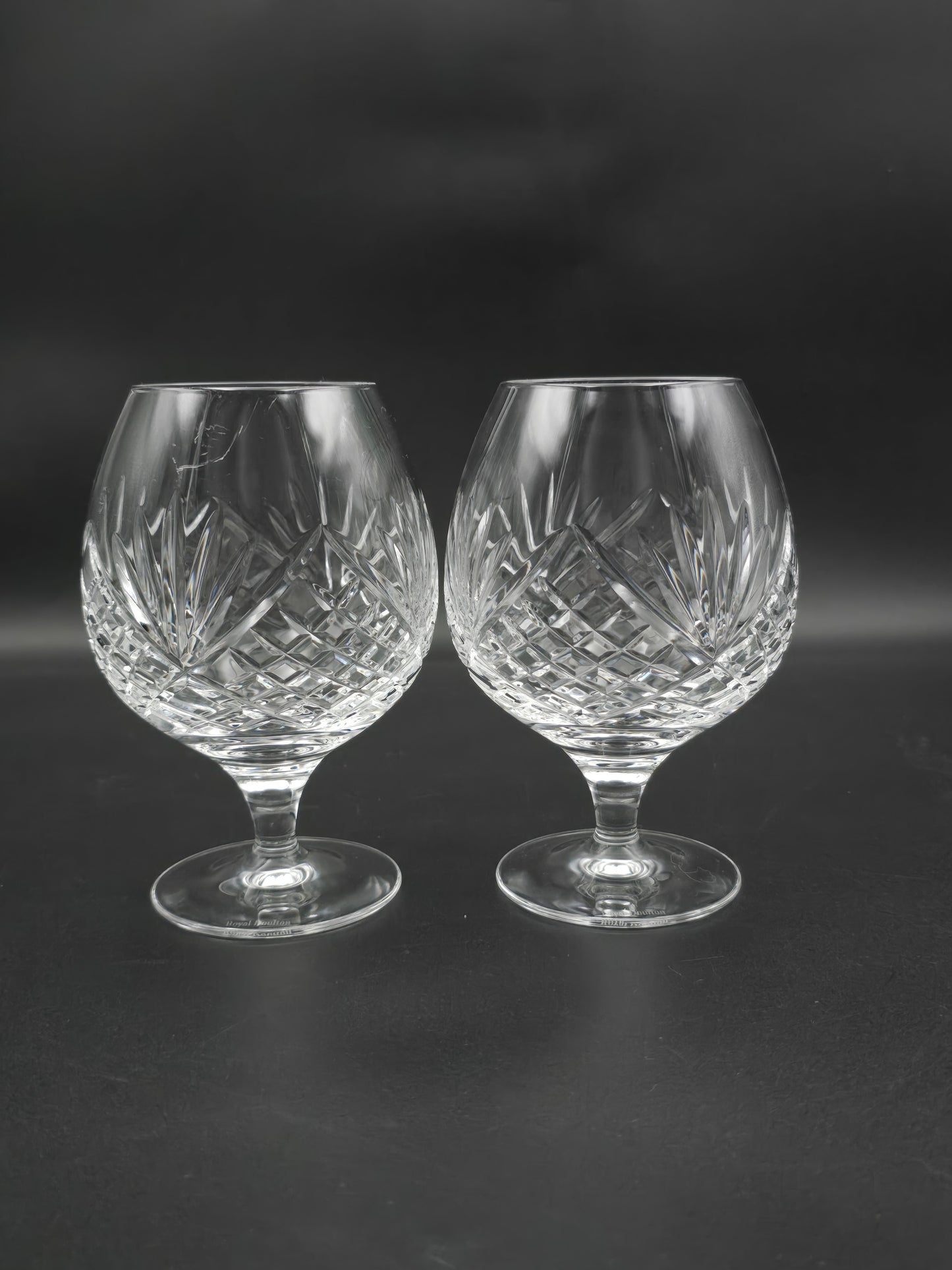 Pair of large Royal Doulton Westminster pattern Brandy Glasses 13oz