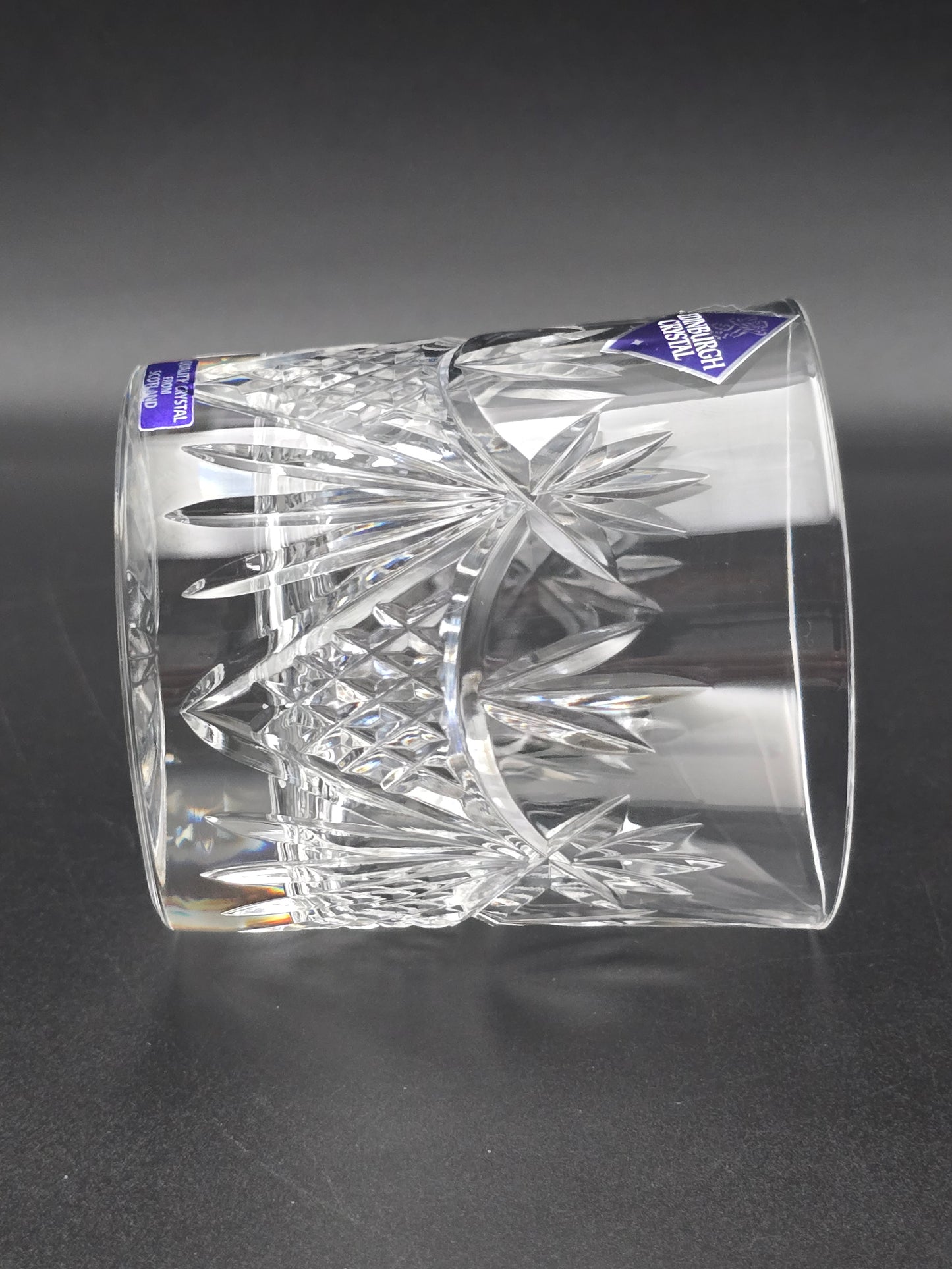 Set of 6 Edinburgh Crystal EDI41 Pattern Crystal Whisky Tumblers. 10oz. Boxed.