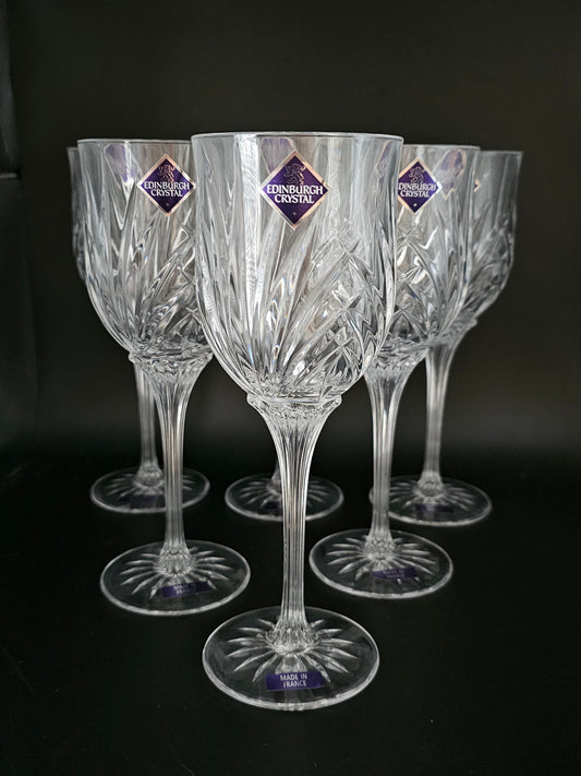 Edinburgh Crystal set of 6 Large Crystal Wine Glasses. 250ml