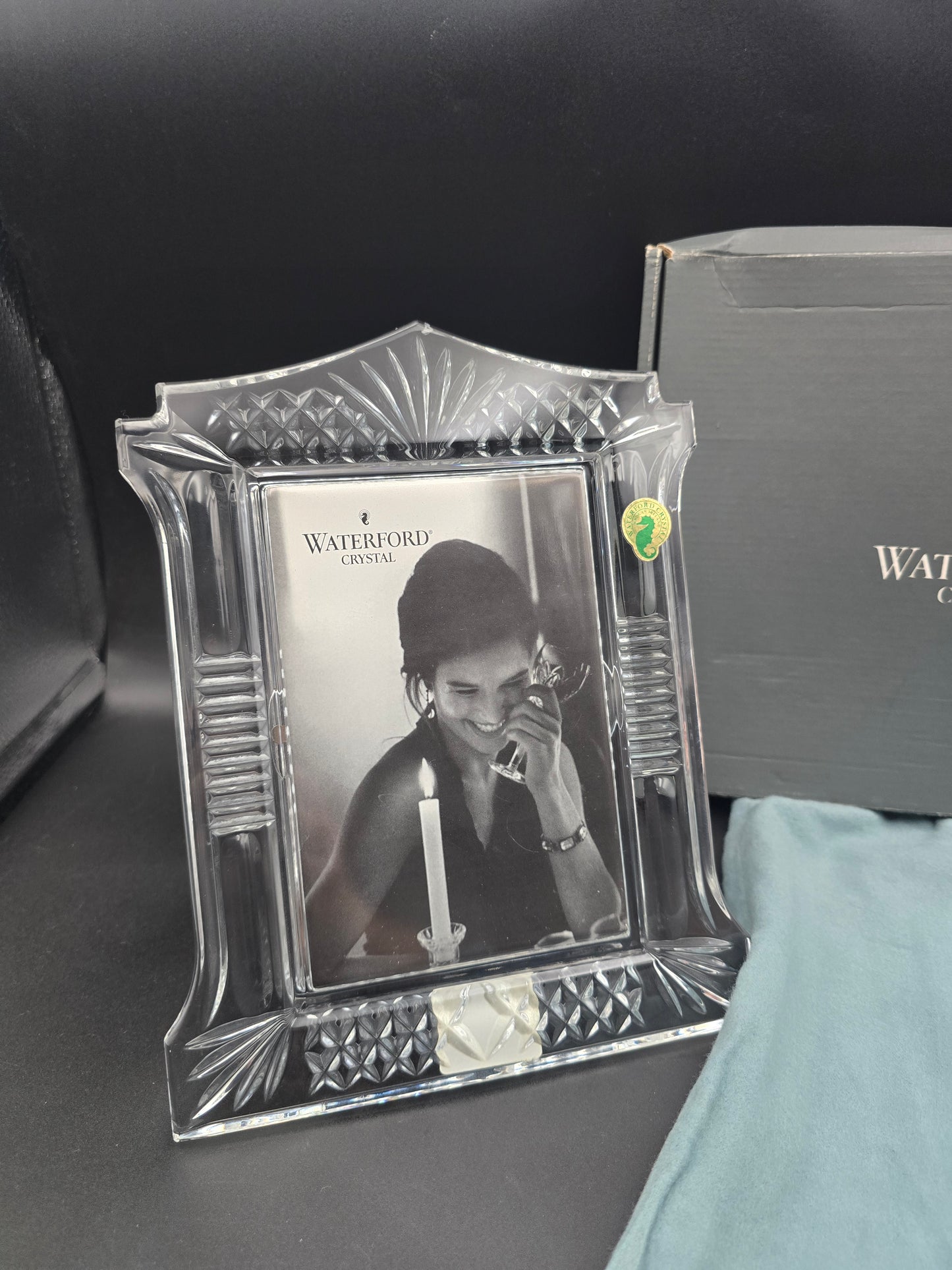 Waterford Crystal Abbeville 4x6 Photo Frame – With Original Box & Linen Bag – Signed.
