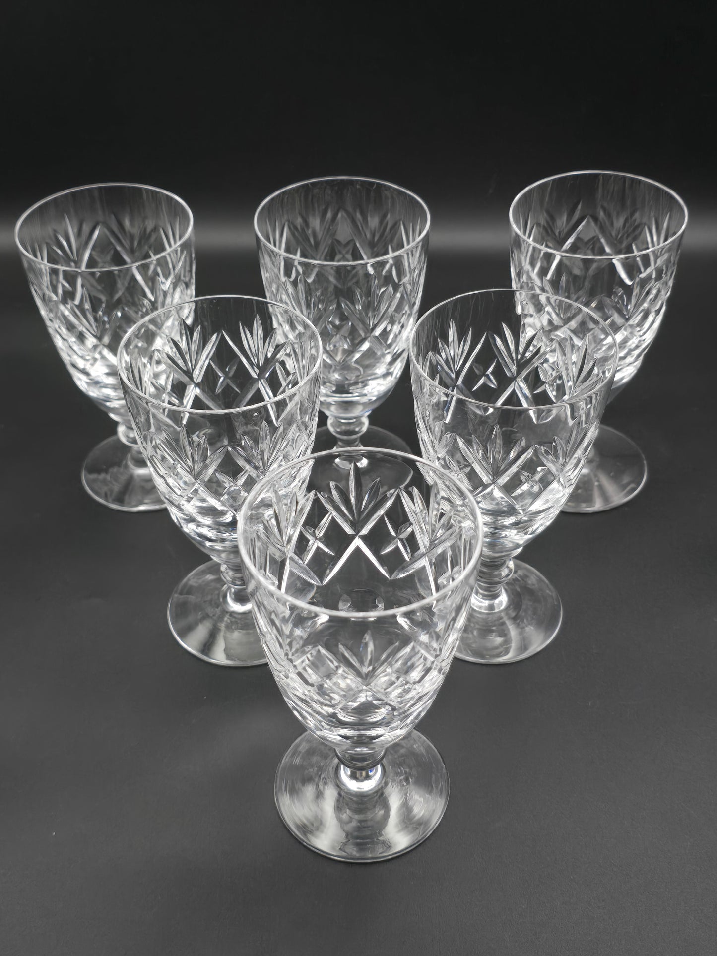 Royal Doulton Georgian Pattern Crystal wine goblets 200ml 13.5cm tall