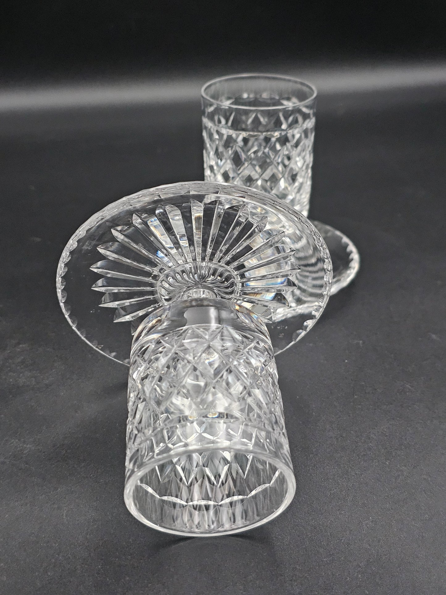 Beautiful pair of Crystal Candle Holders 4cm rim diameter