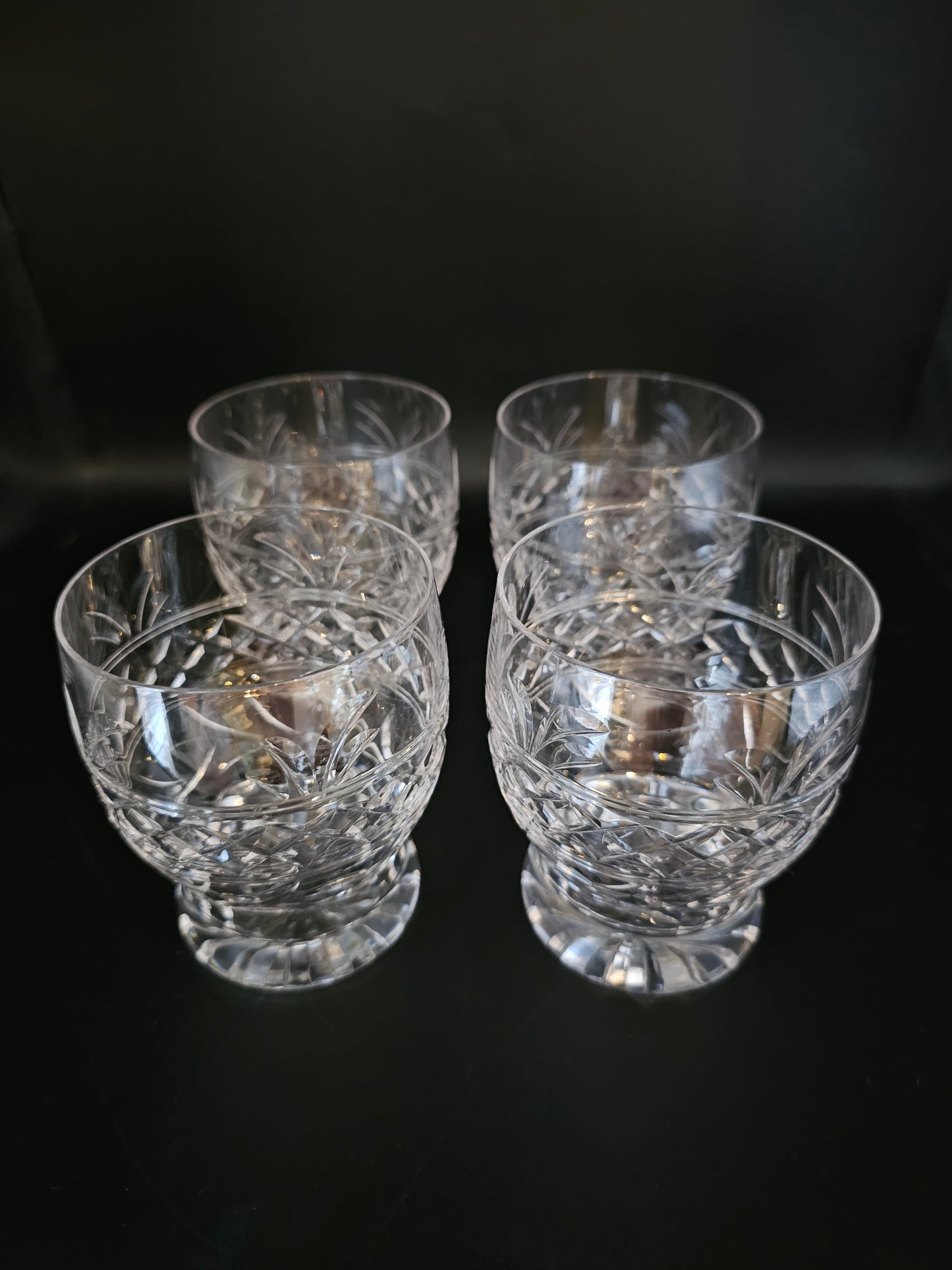 Set of 4 Large Vintage Stuart Crystal Tumblers. 12oz. Imperial Pattern.