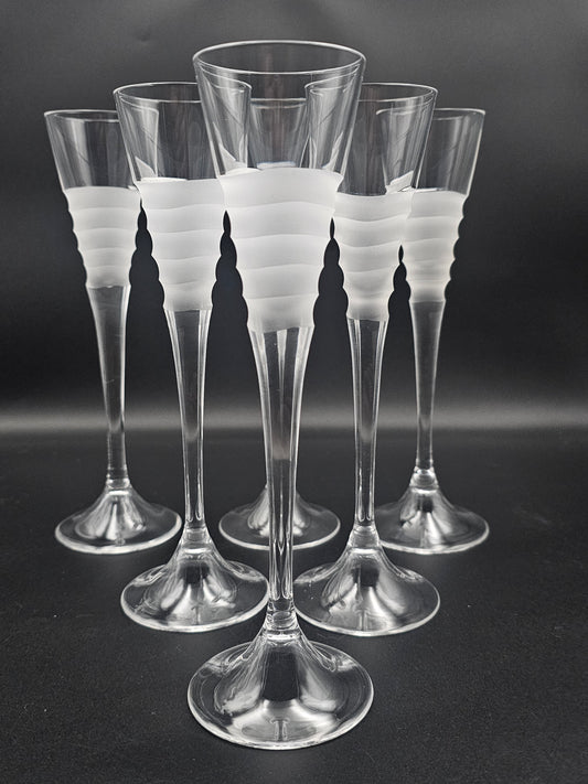 Edinburgh Crystal Infinity Liqueur glasses set of 6. 65ml 22cm tall Designed by Jessamy Kelly