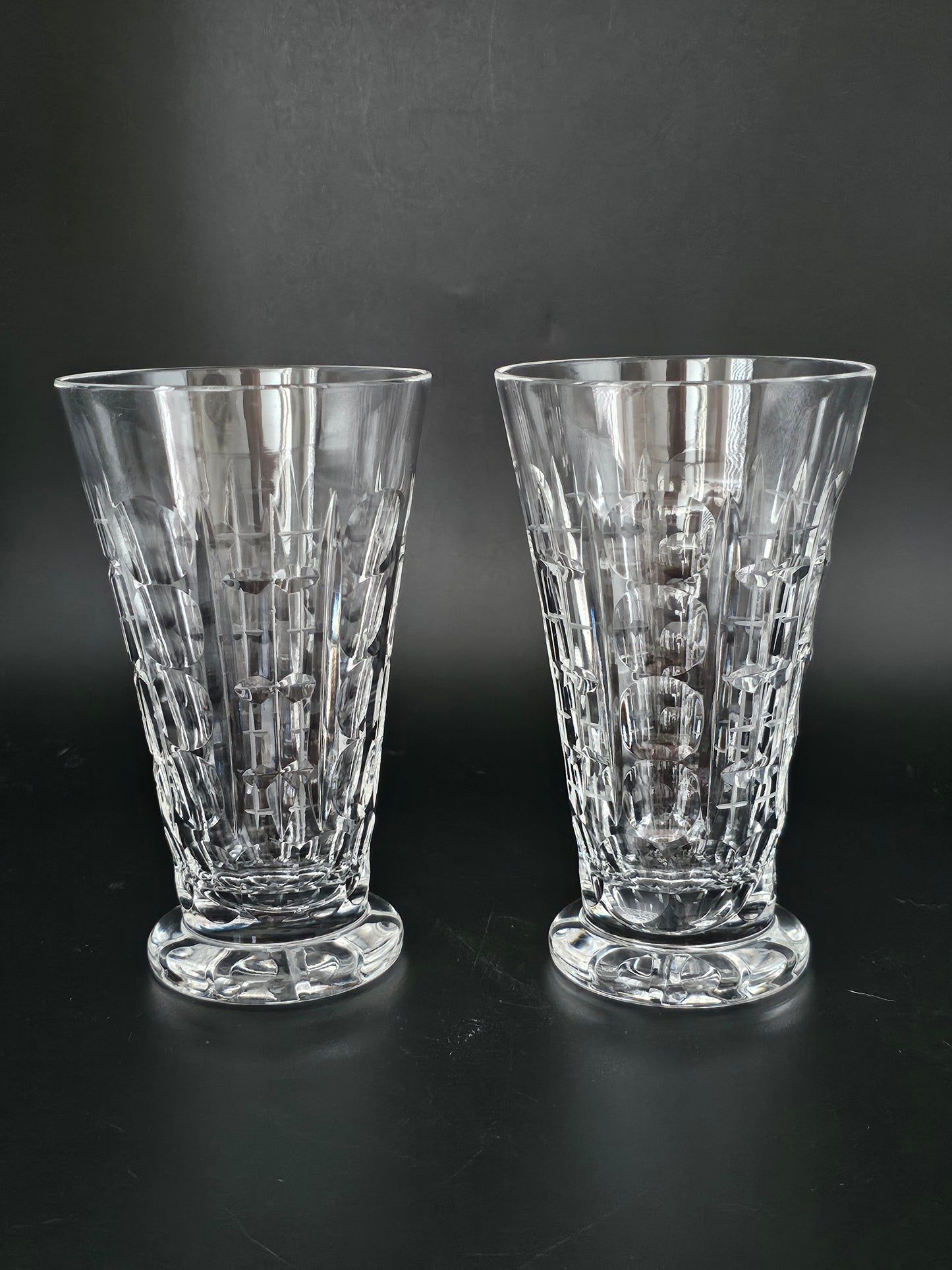 Pair of Crystal Tumblers. 12oz