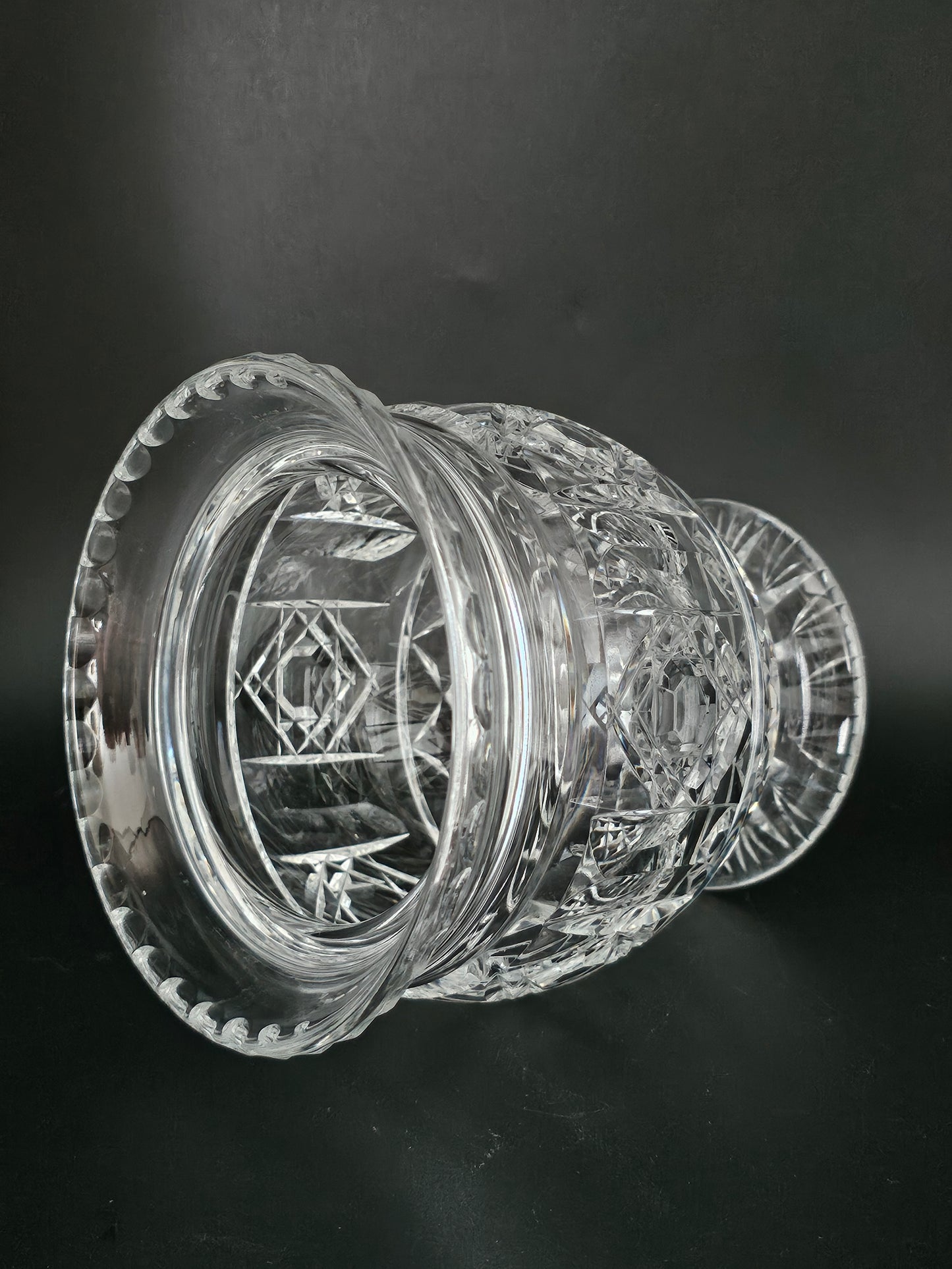 Vintage Crystal Lidded Jar for sweets or biscuits