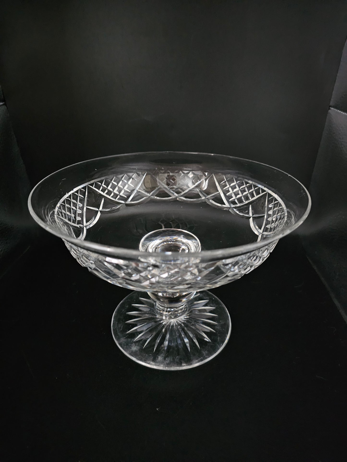 Vintage Crystal Footed Pedestal Bowl. 8.5"