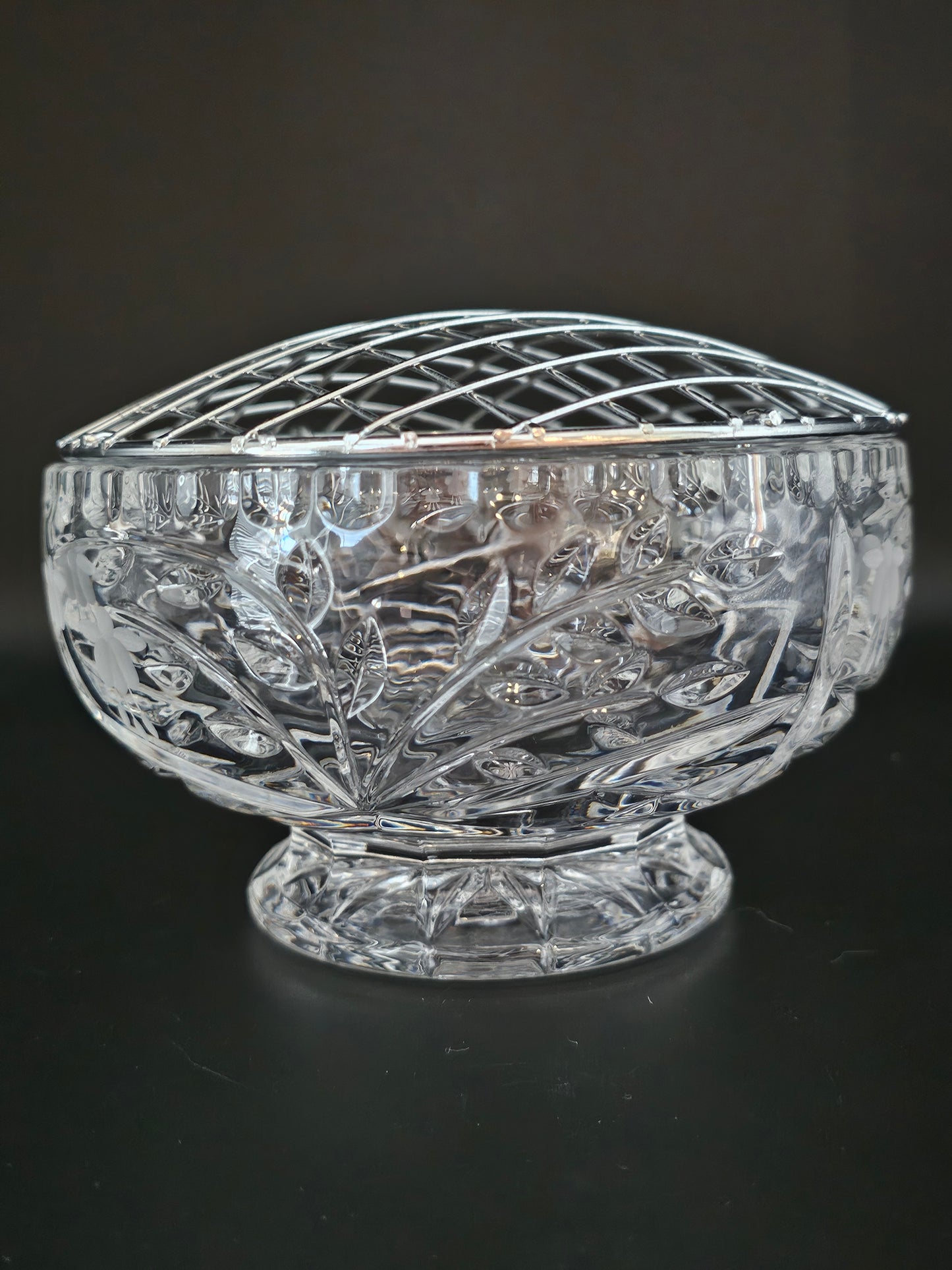 Crystal Rose Bowl by Honour Crystal 6"