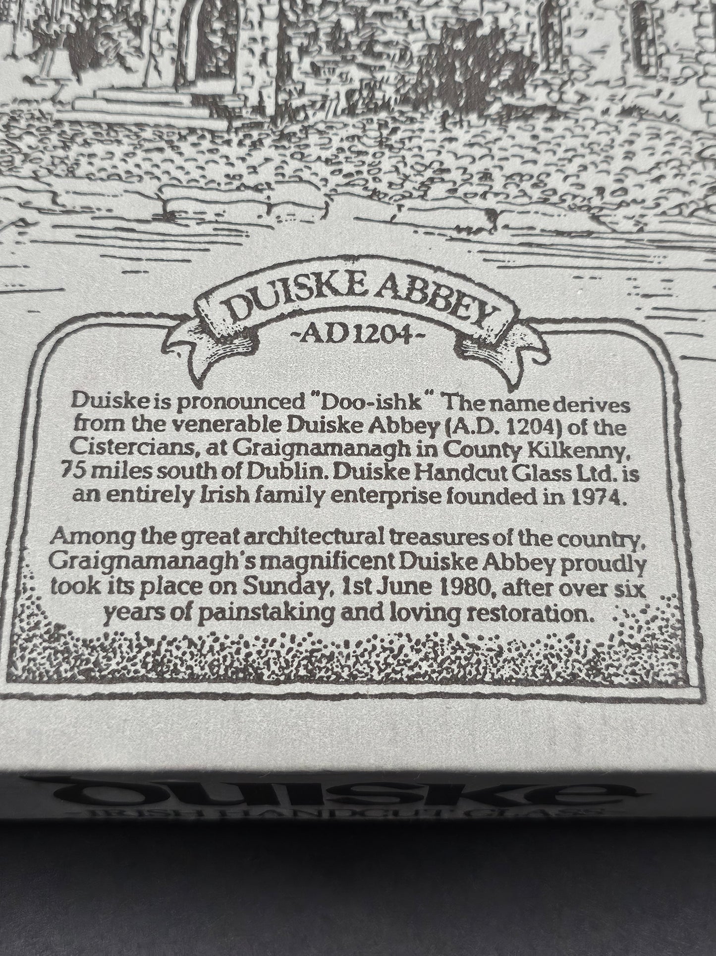 Duiske Irish Hand Cut liqueur glasses 70ml