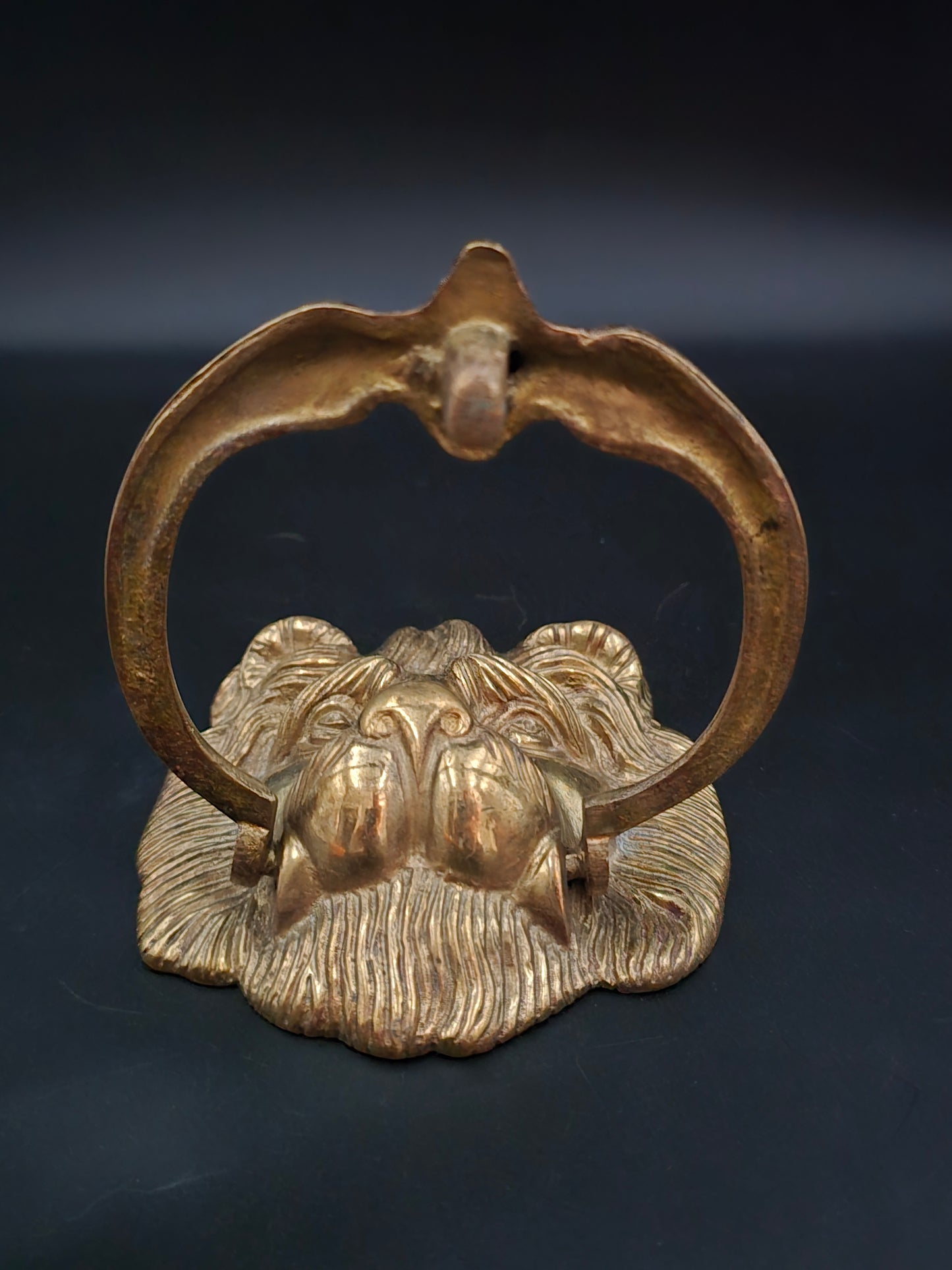 Vintage Large Brass Lion’s Head Door Knocker – 18cm x 11cm – Solid Brass, Regal Design, Statement Front Door Hardware