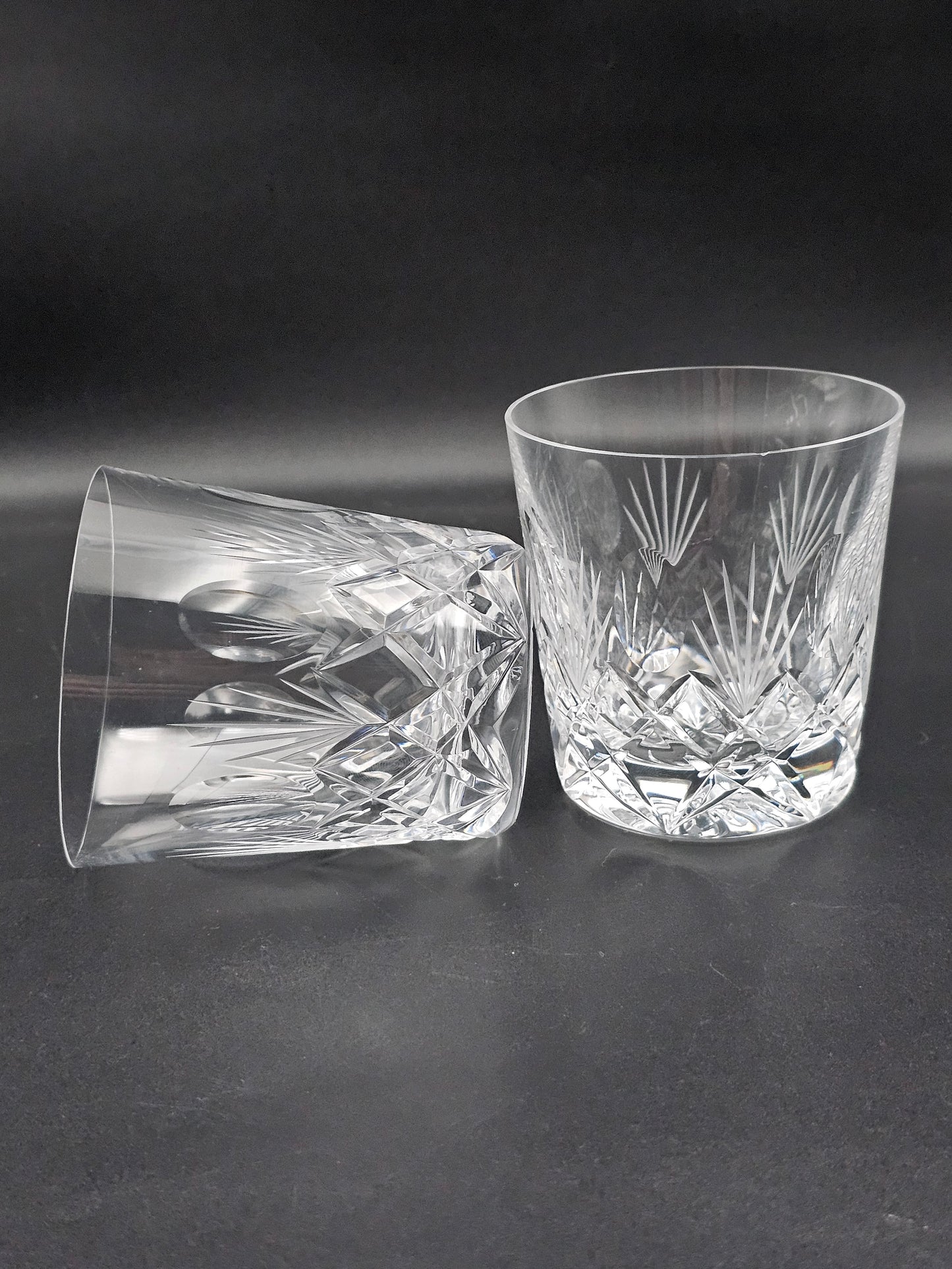 Beautiful pair of vintage Crystal tumblers 9oz 260ml